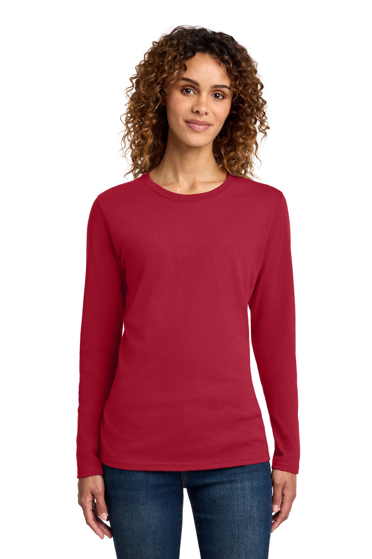 Port & Co® Women's Long Sleeve Core Cotton Tee. LPC54LS