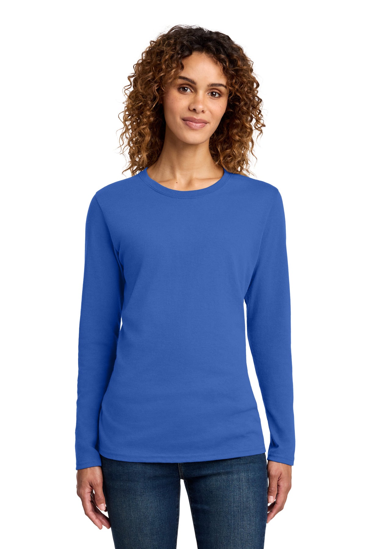 Port & Co® Women's Long Sleeve Core Cotton Tee. LPC54LS