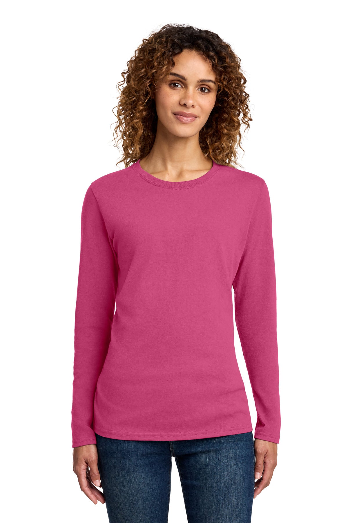 Port & Co® Women's Long Sleeve Core Cotton Tee. LPC54LS