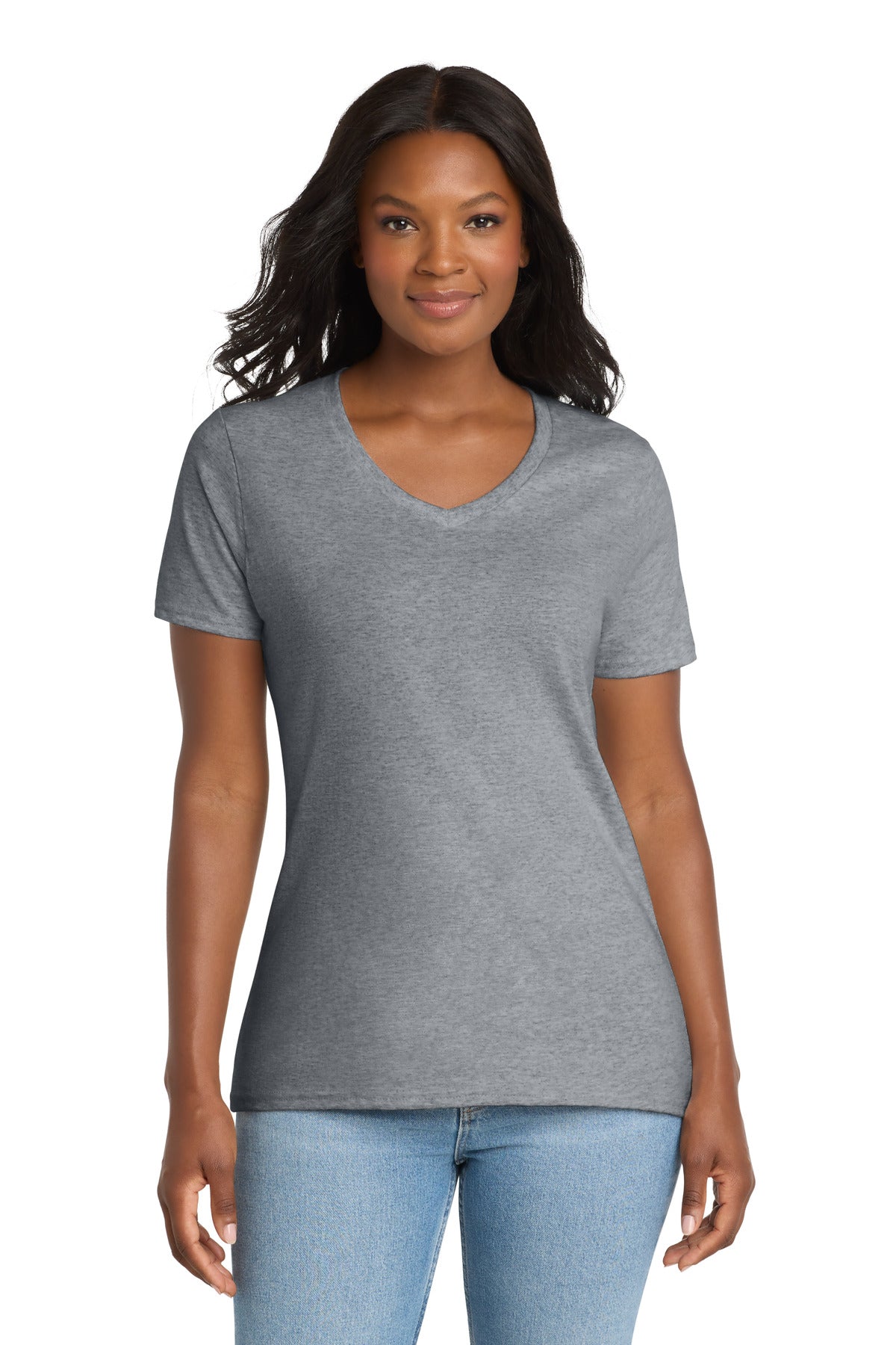 Port & Co® Women's Core Cotton V-Neck Tee. LPC54V