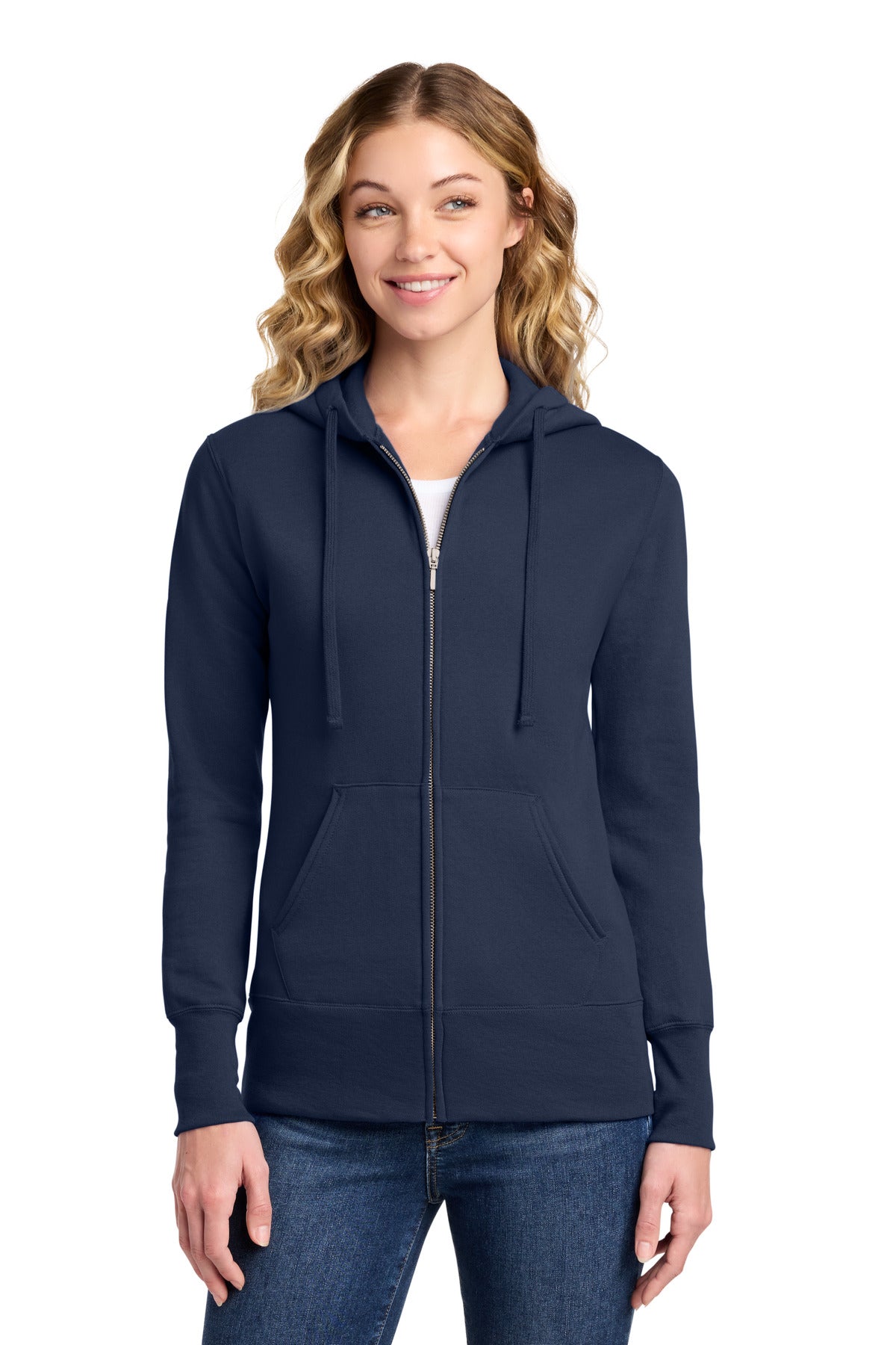 Port & Co® Women's Core Fleece Full-Zip Hooded Sweatshirt. LPC78ZH
