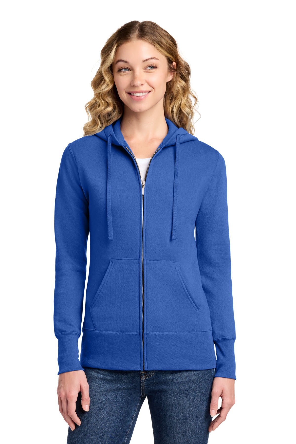 Port & Co® Women's Core Fleece Full-Zip Hooded Sweatshirt. LPC78ZH