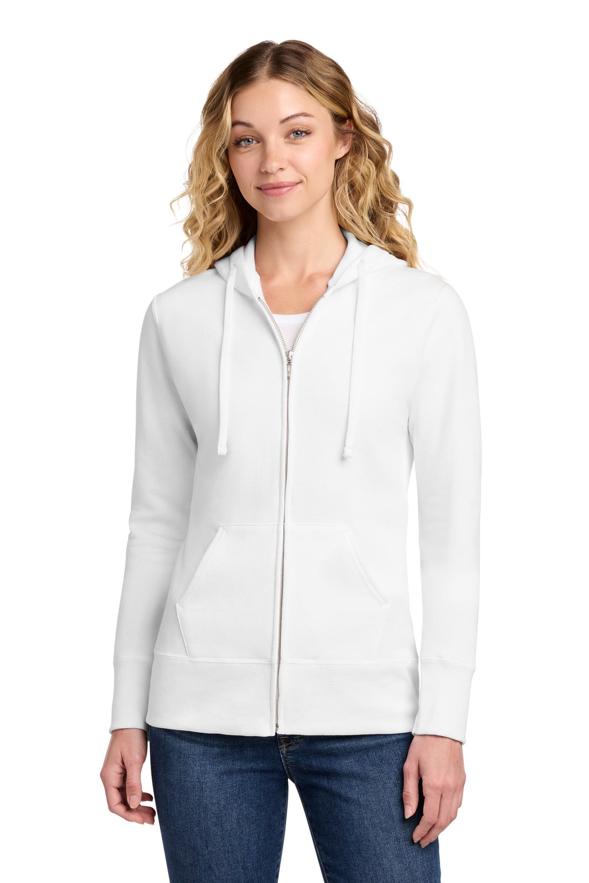 Port & Co® Women's Core Fleece Full-Zip Hooded Sweatshirt. LPC78ZH