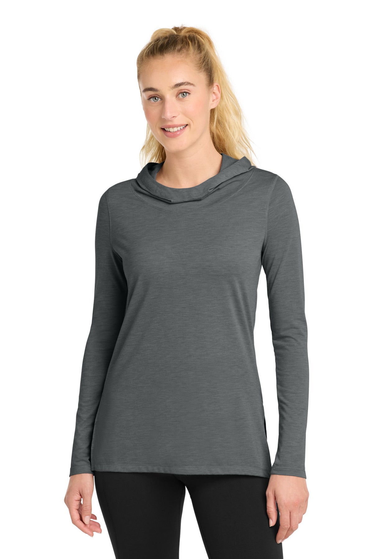 Sport-Tek® Women's PosiCharge ® Tri-Blend Wicking Long Sleeve Hoodie LST406