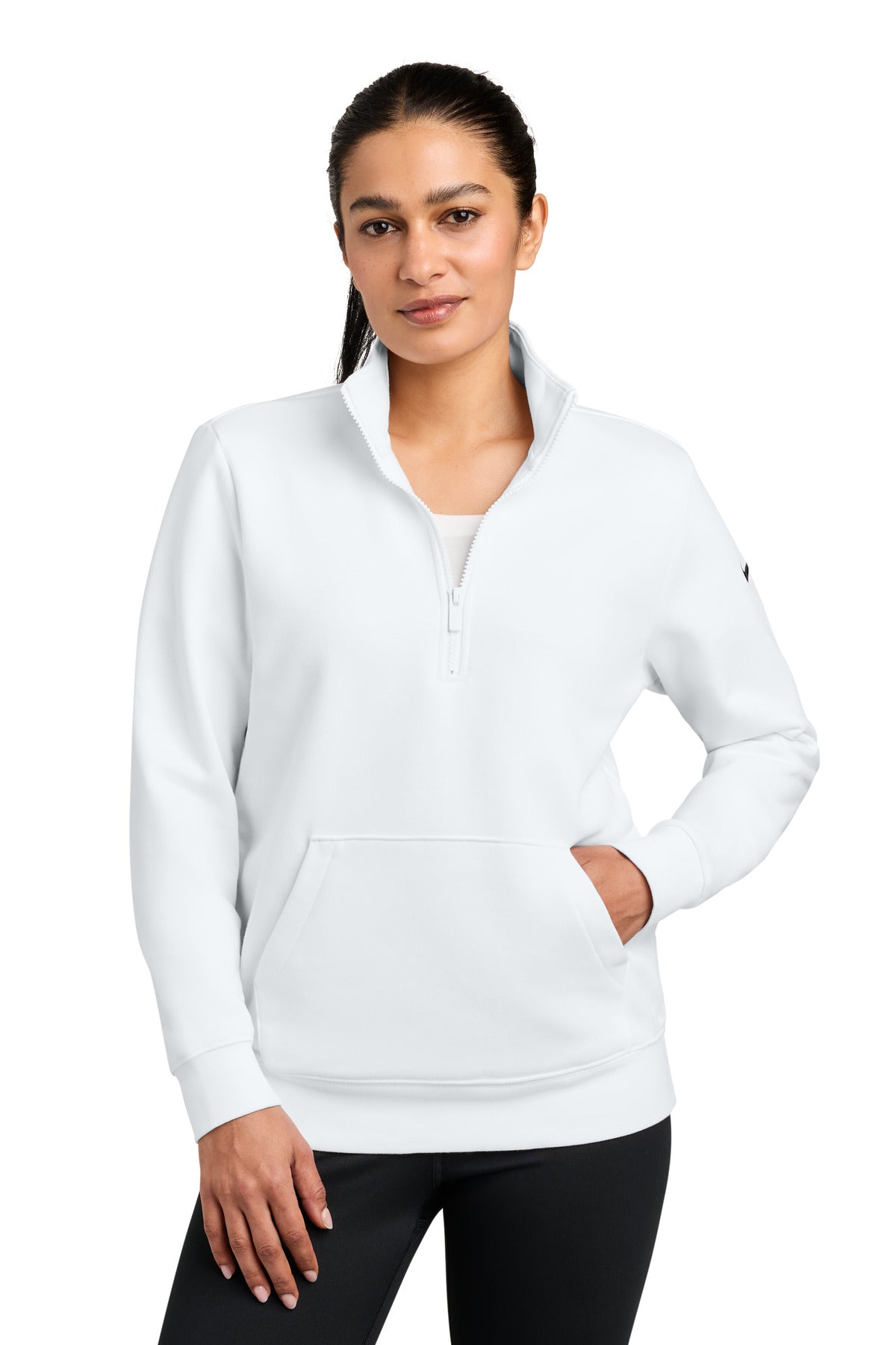 Nike Women's Club Fleece Sleeve Swoosh 1/2-Zip NKDX6720