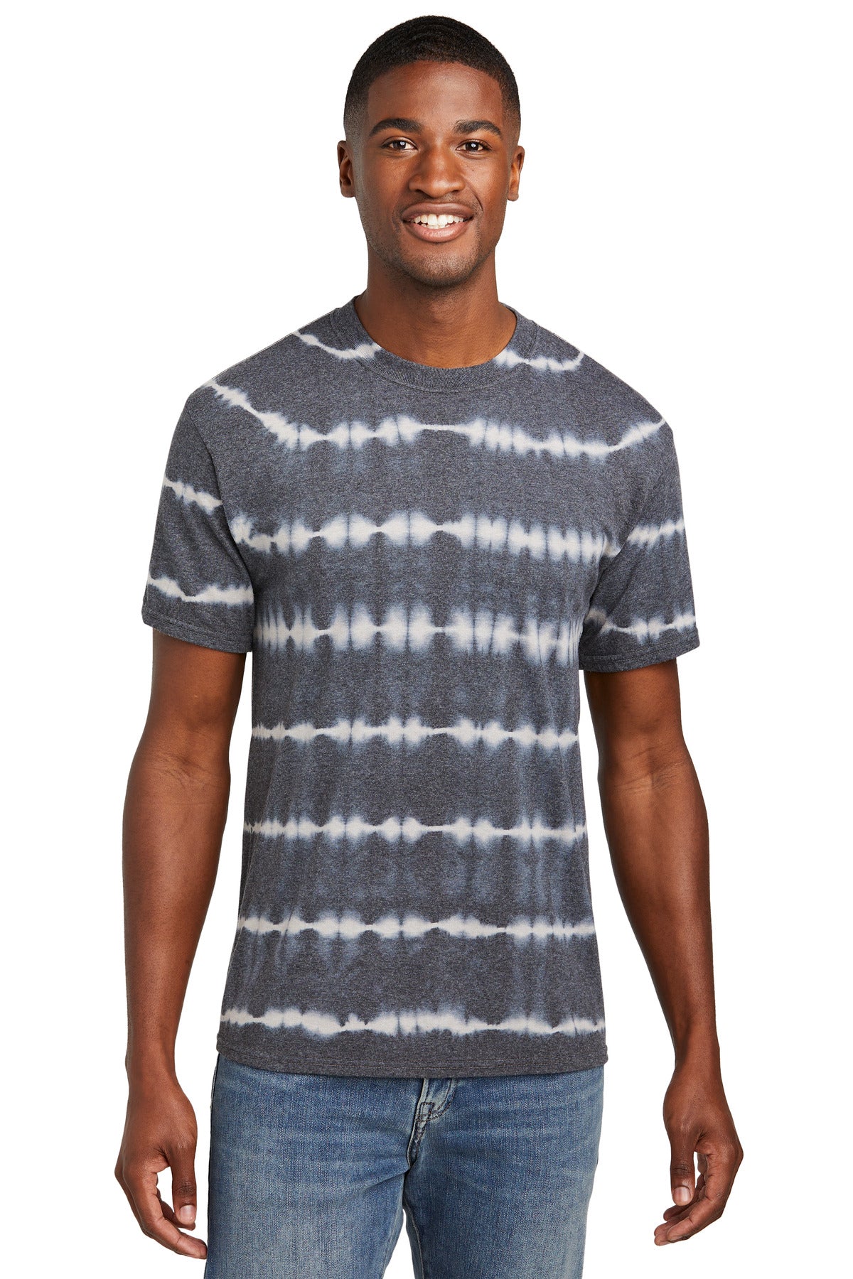 Port & Co® Allover Stripe Tie-Dye Tee PC142