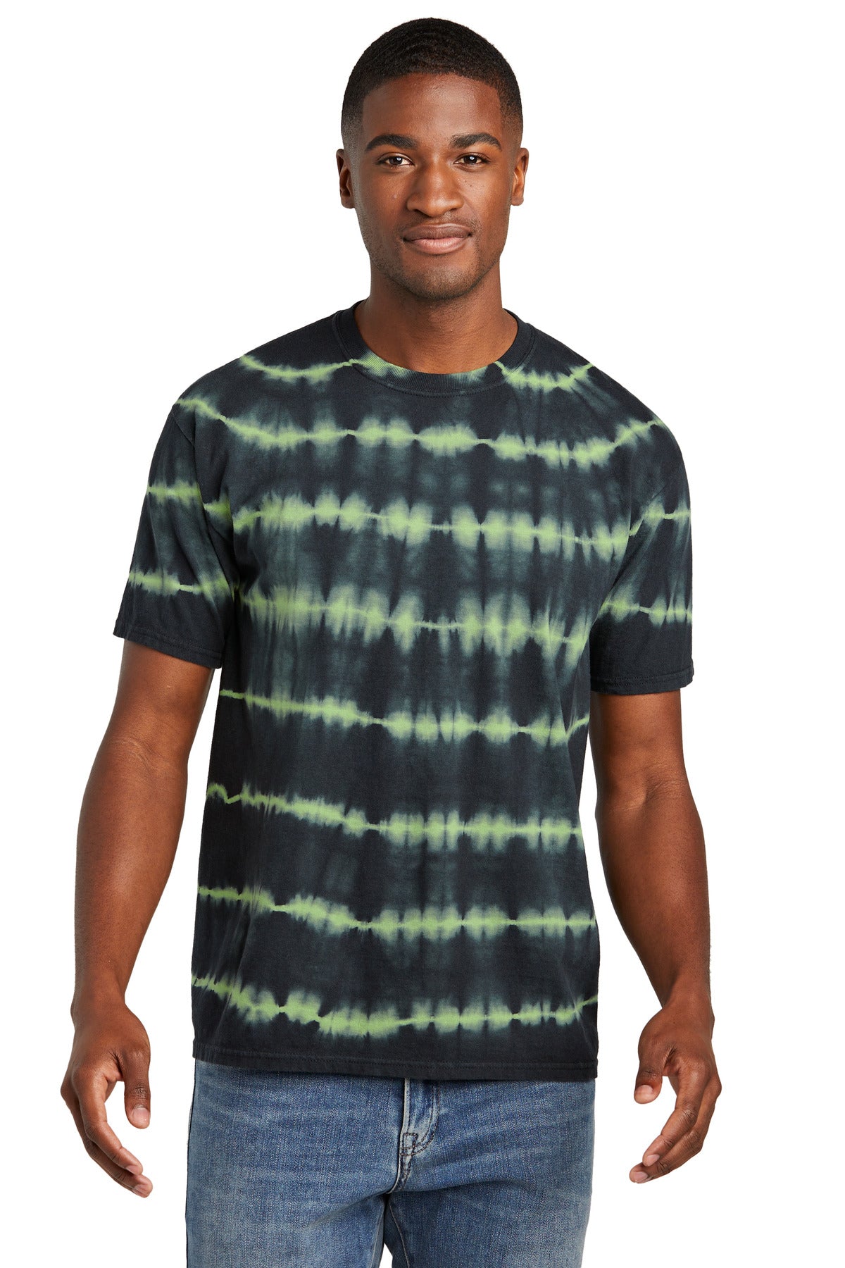Port & Co® Allover Stripe Tie-Dye Tee PC142