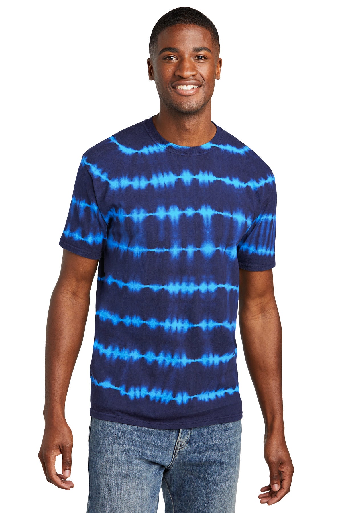 Port & Co® Allover Stripe Tie-Dye Tee PC142