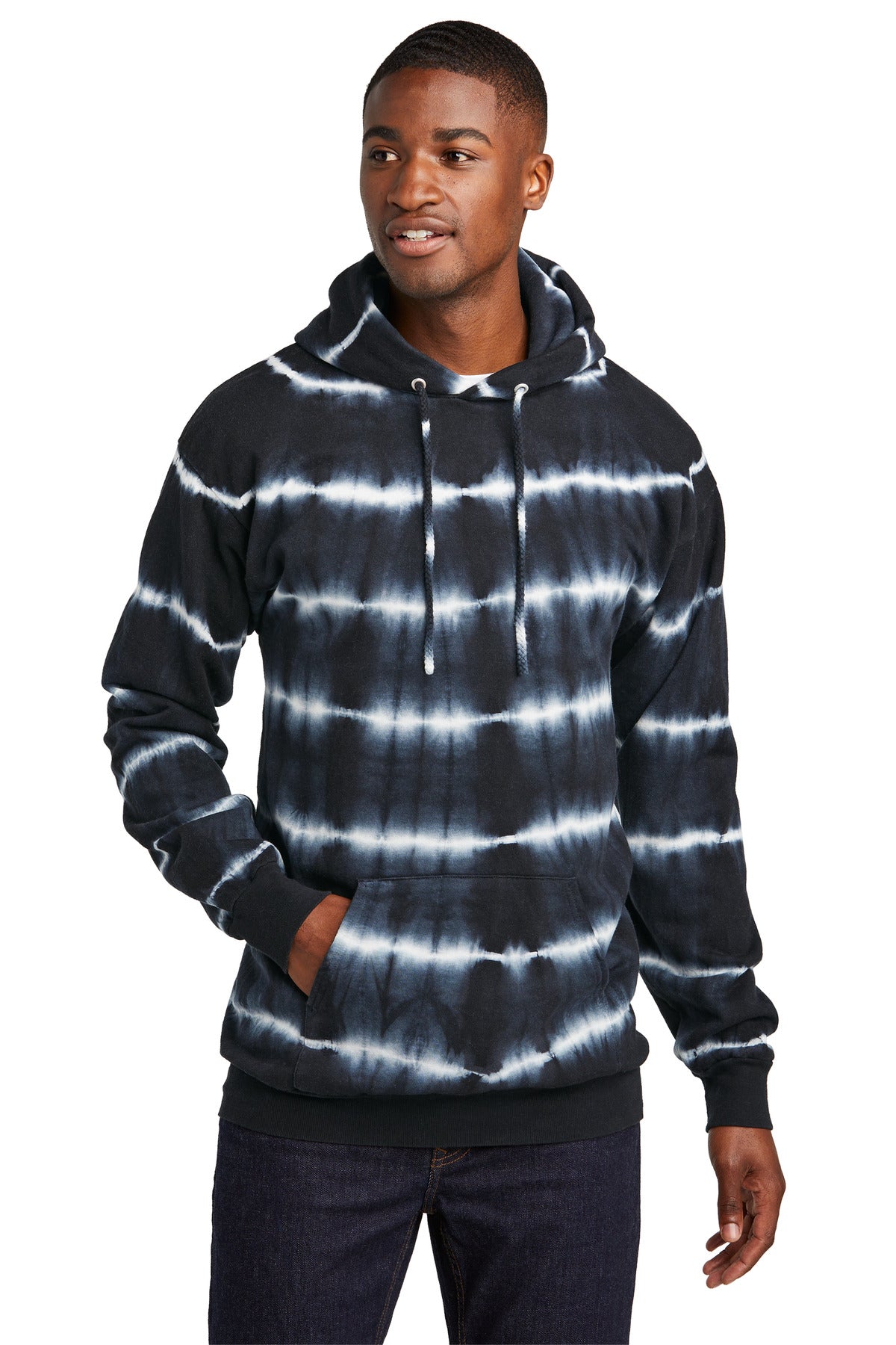 Port & Co® Allover Stripe Tie-Dye Fleece PC143