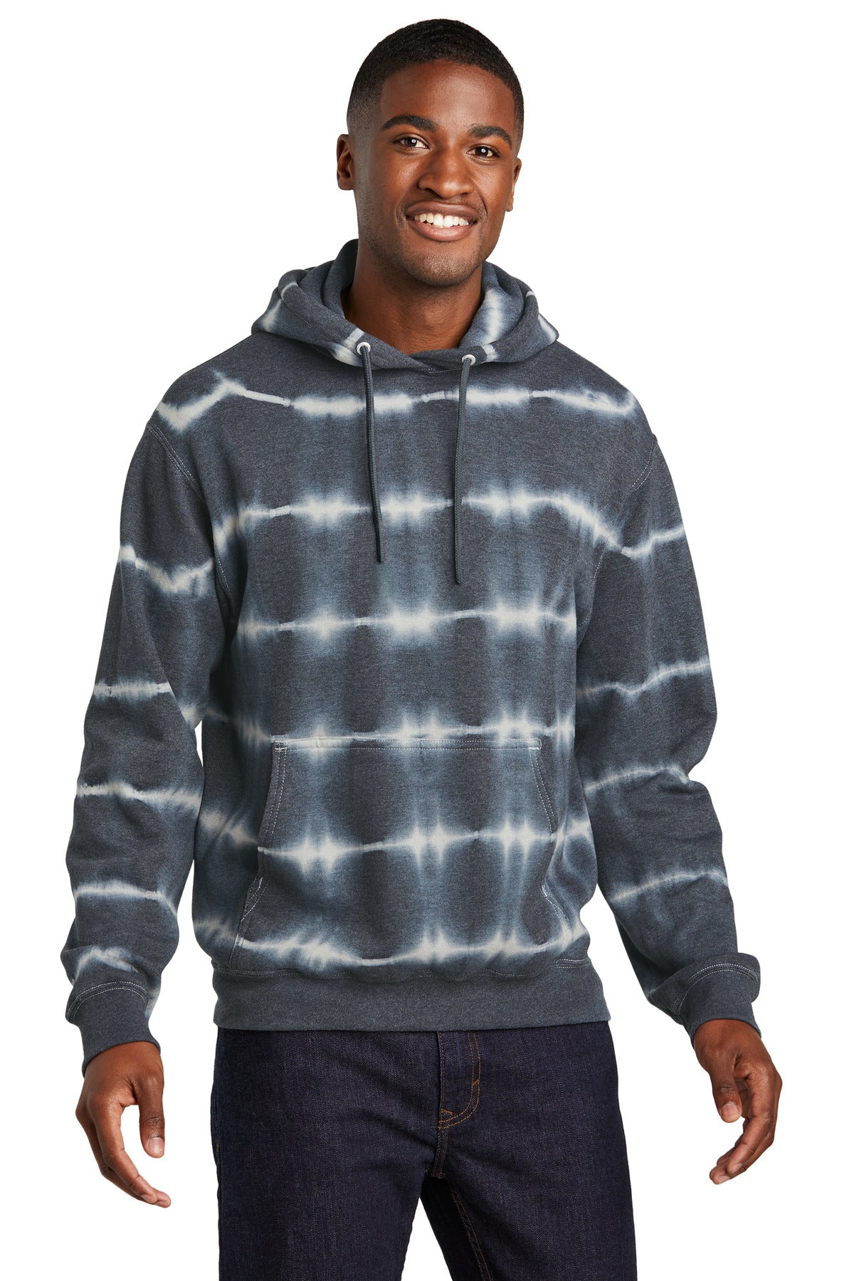 Port & Co® Allover Stripe Tie-Dye Fleece PC143