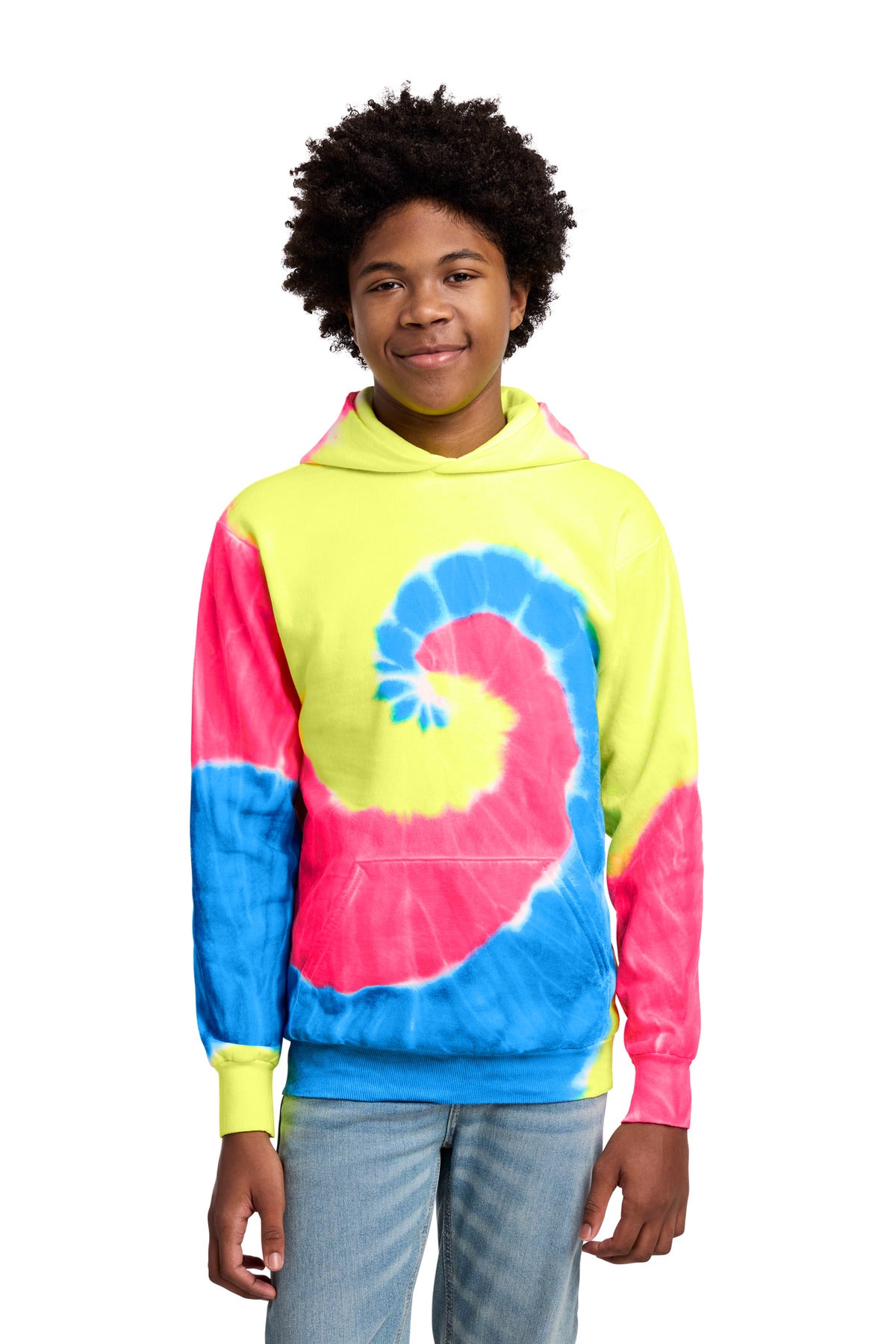 Port & Co® Youth Tie-Dye Pullover Hooded Sweatshirt. PC146Y