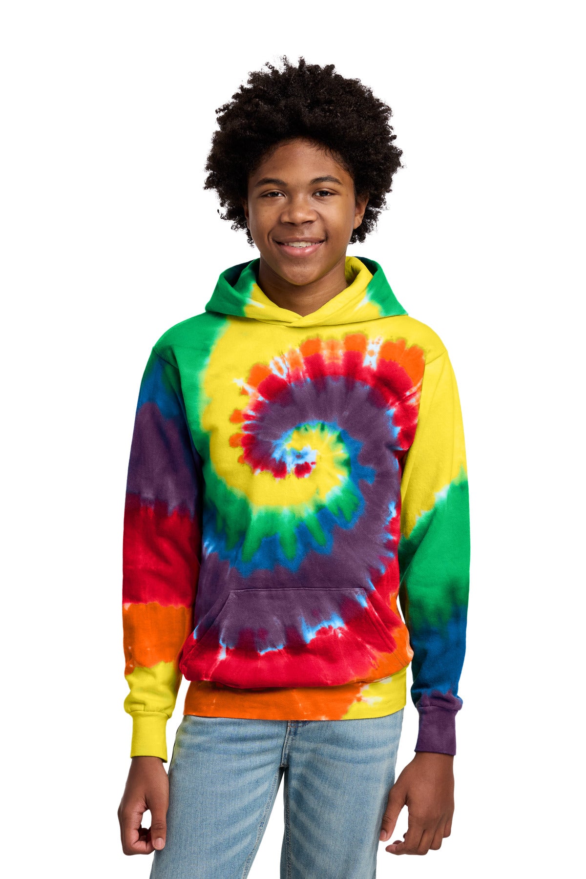 Port & Co® Youth Tie-Dye Pullover Hooded Sweatshirt. PC146Y