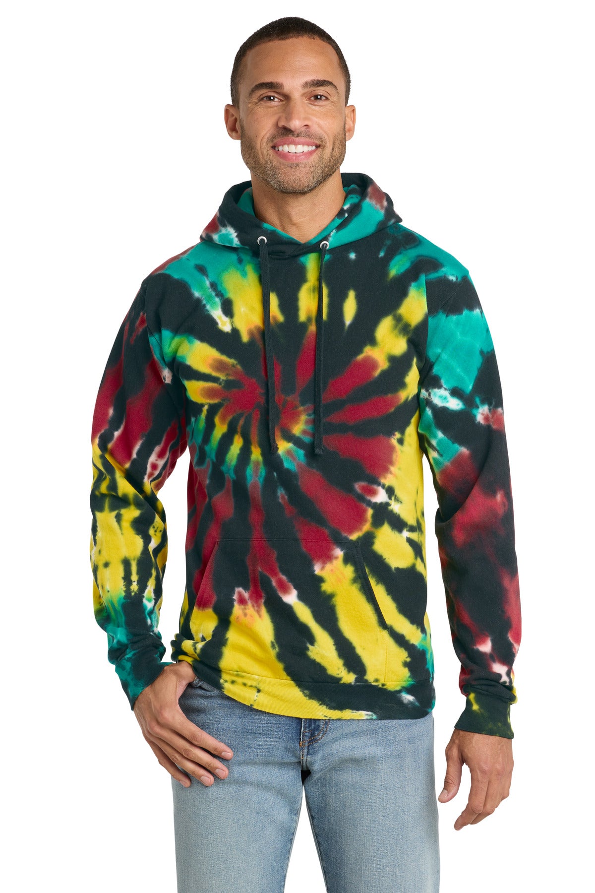 Port & Co® Tie-Dye Pullover Hooded Sweatshirt. PC146
