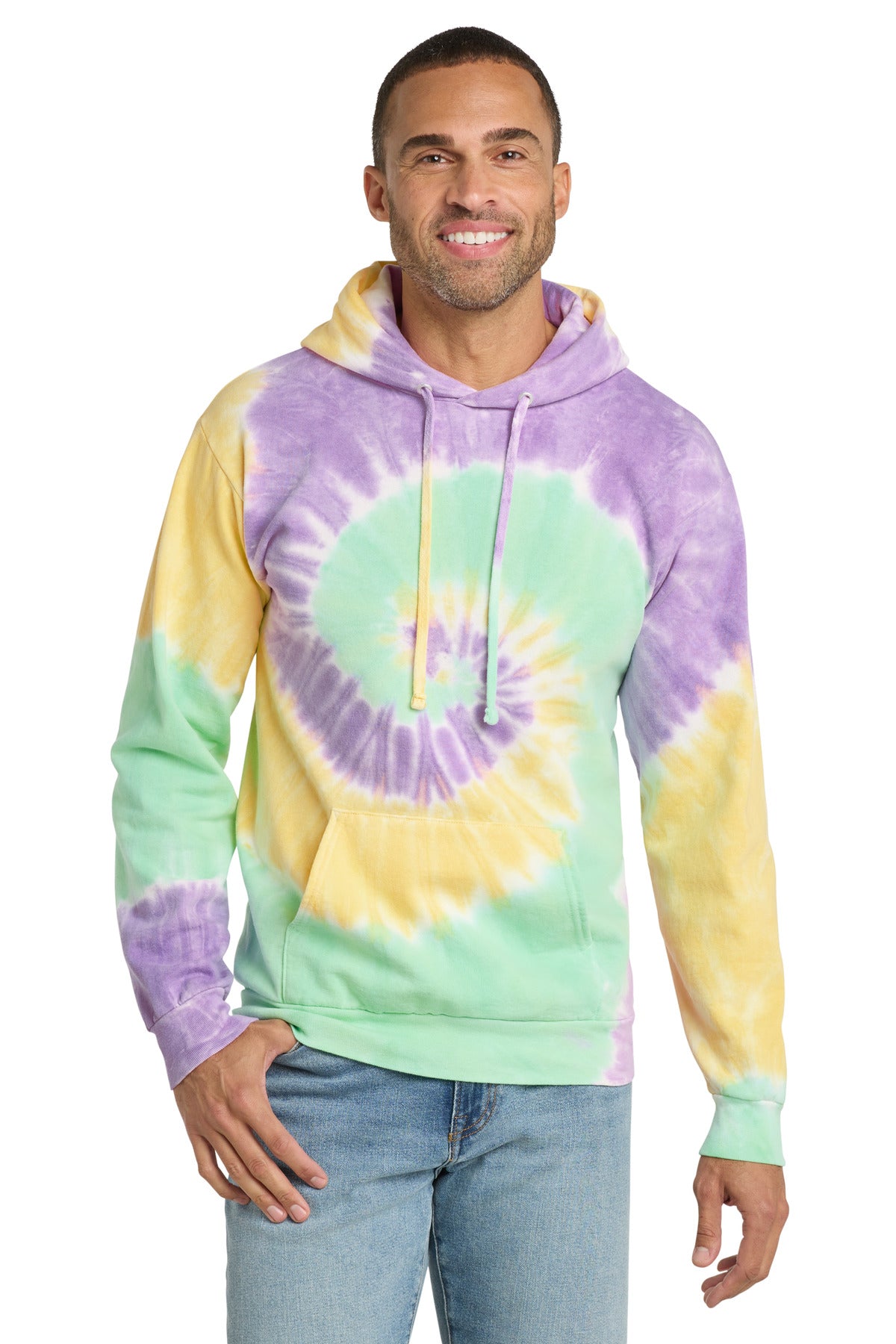Port & Co® Tie-Dye Pullover Hooded Sweatshirt. PC146
