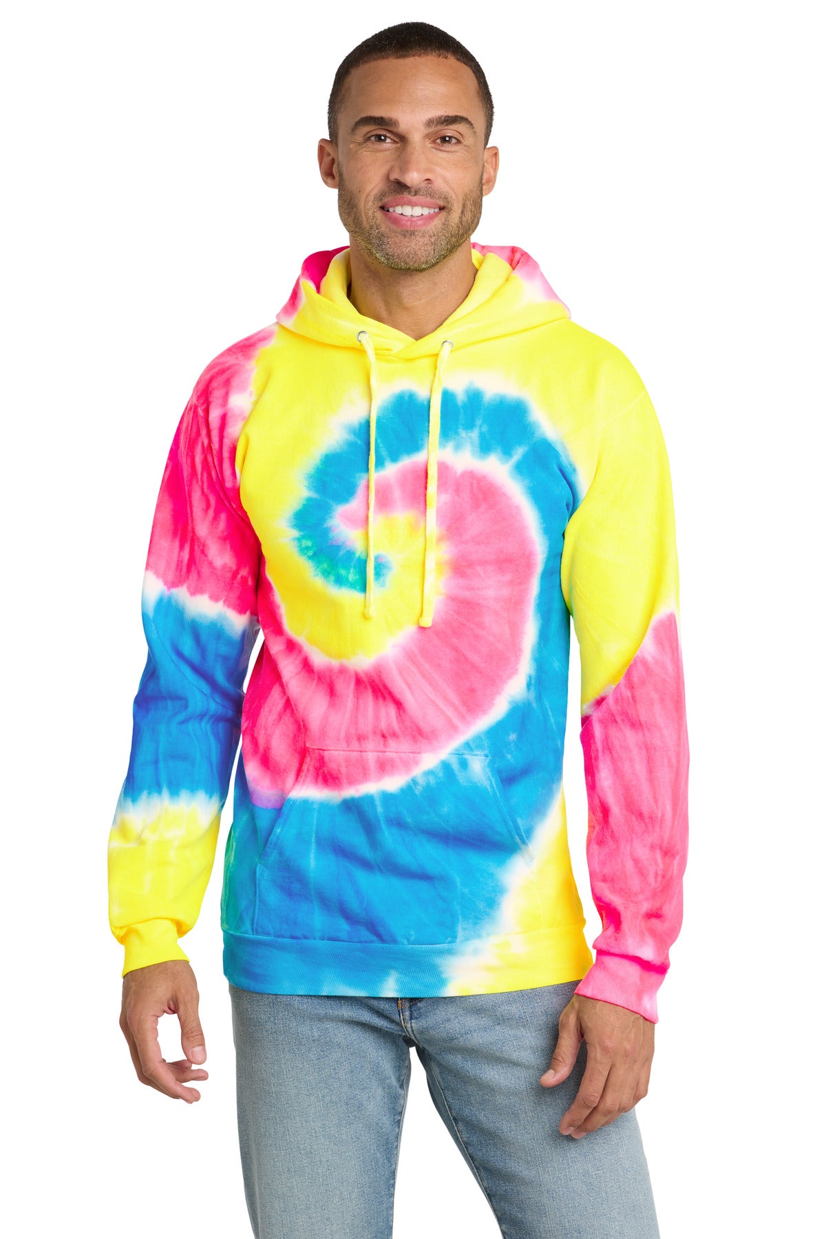 Port & Co® Tie-Dye Pullover Hooded Sweatshirt. PC146