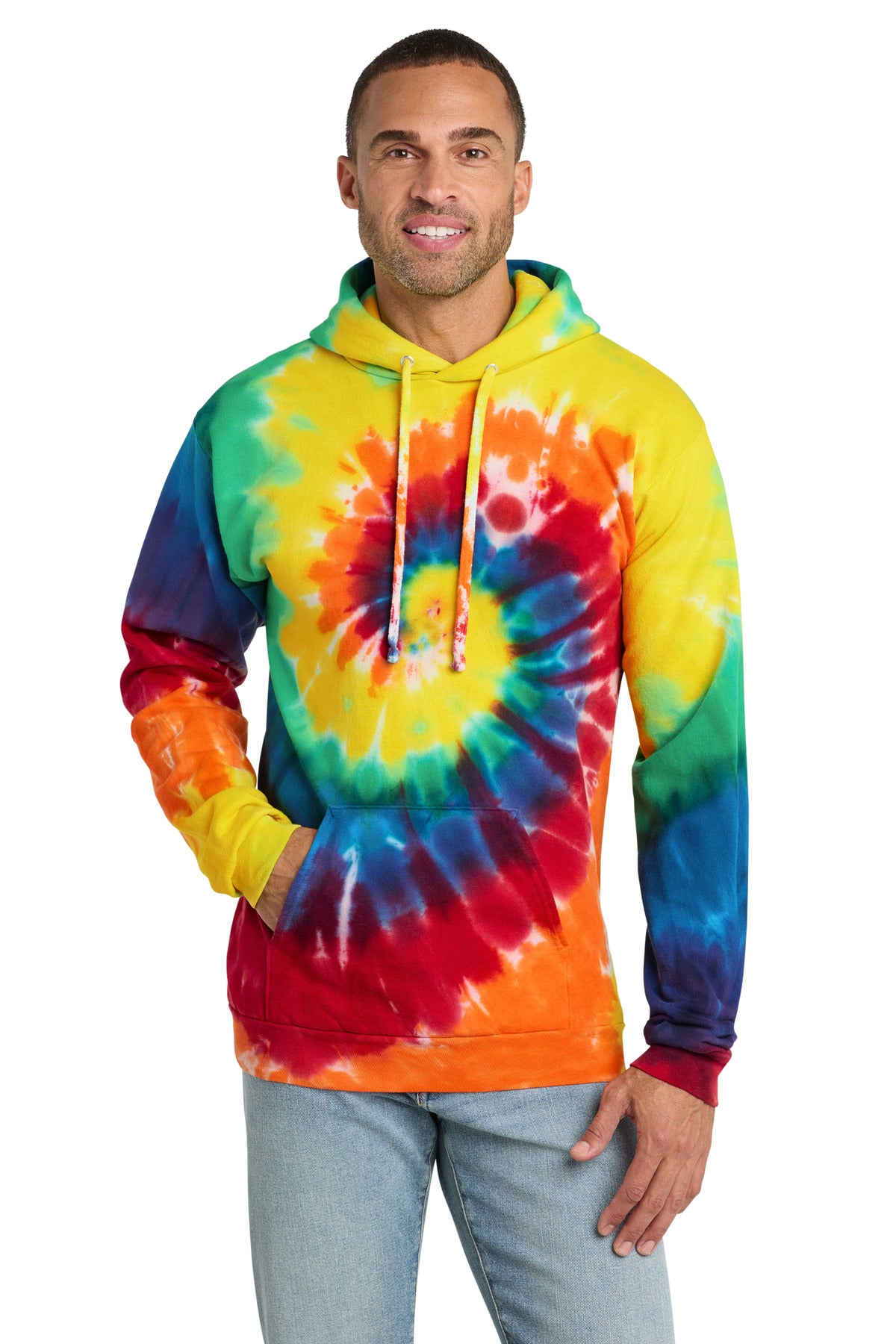Port & Co® Tie-Dye Pullover Hooded Sweatshirt. PC146