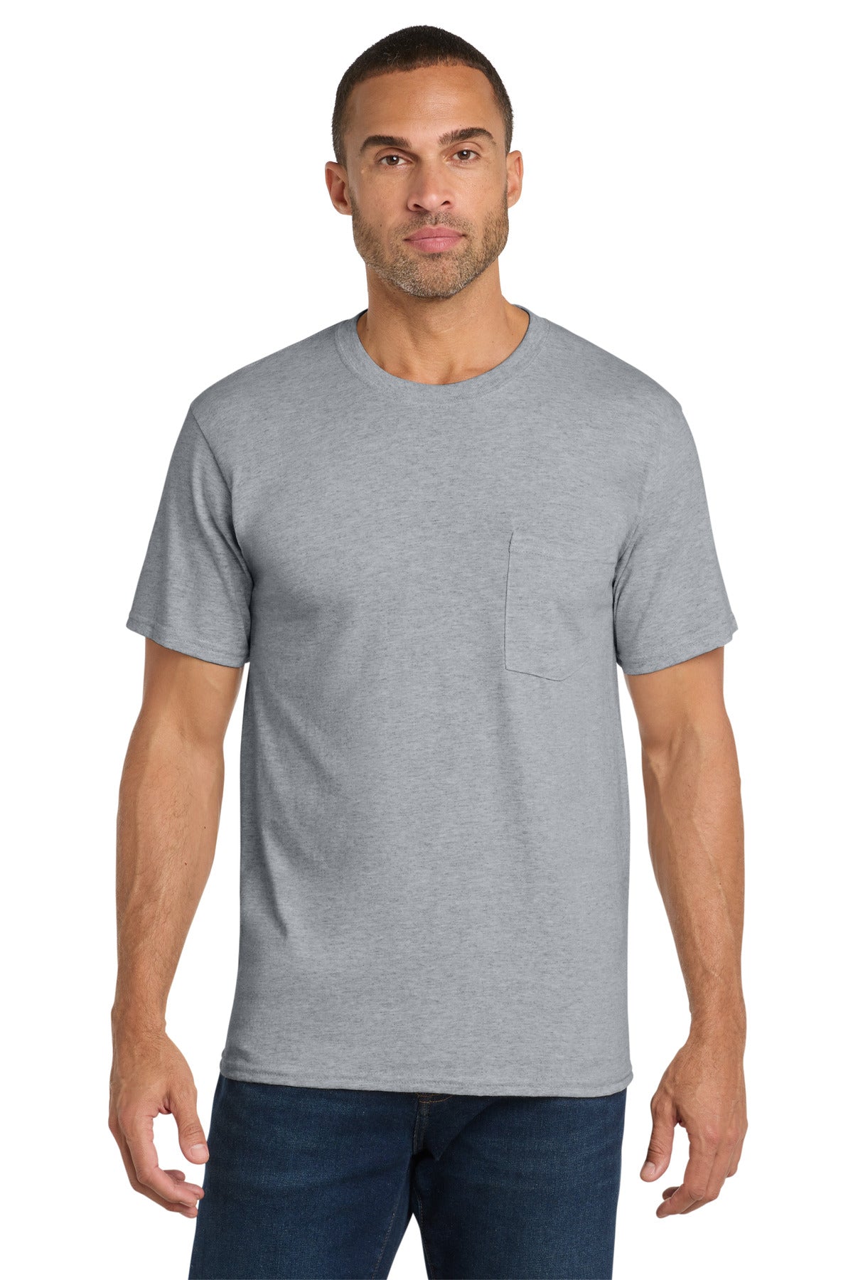 Port & Co® Core Cotton Pocket Tee. PC54P