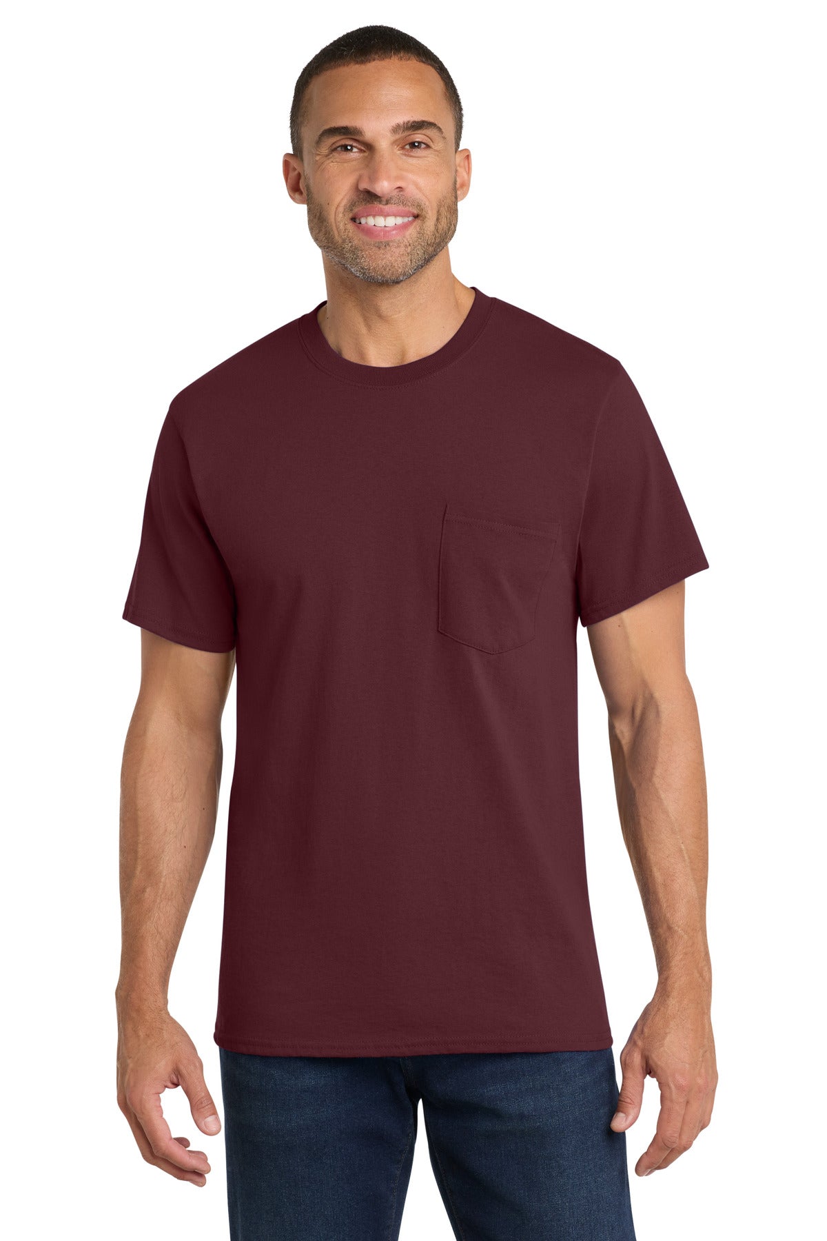 Port & Co® Core Cotton Pocket Tee. PC54P
