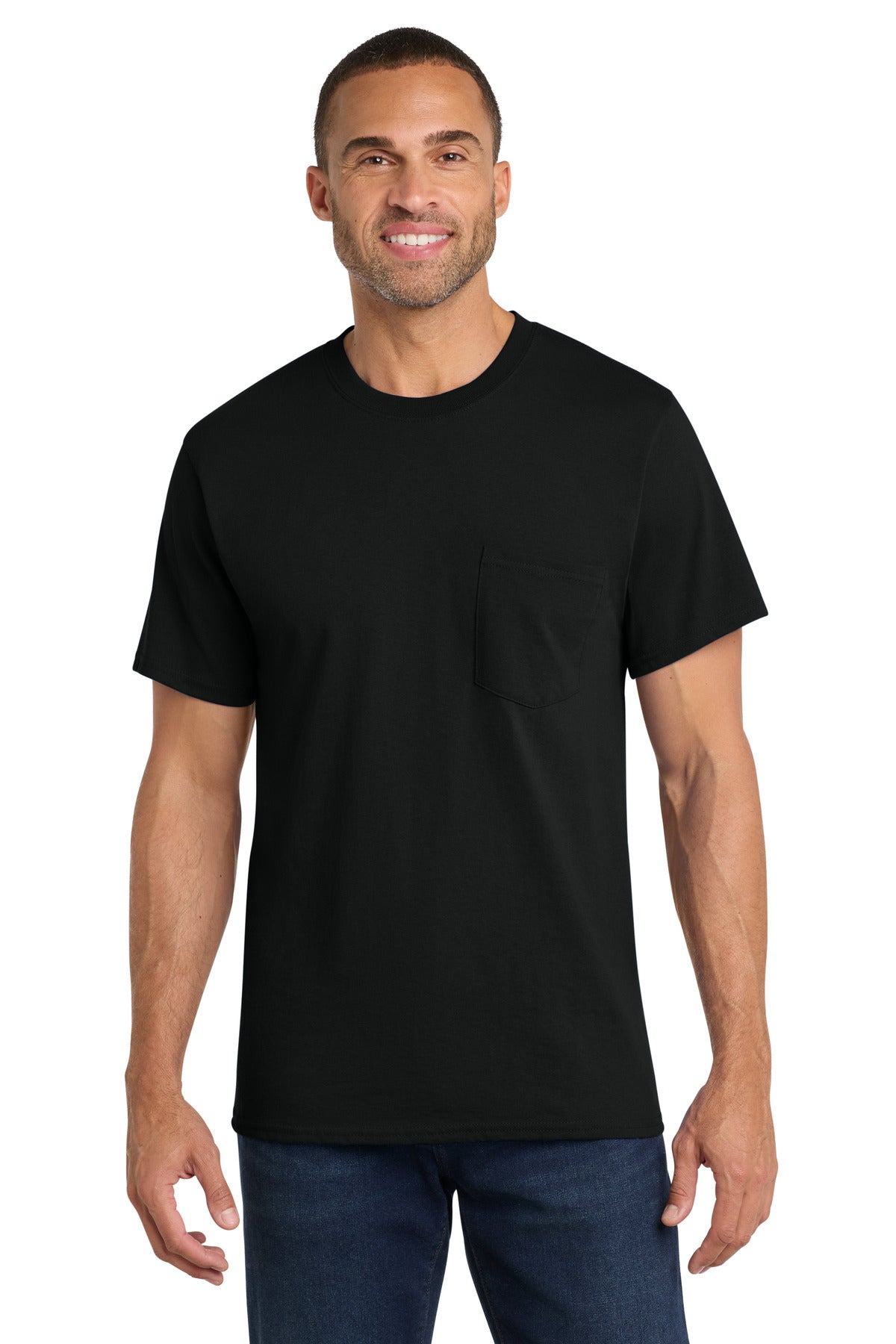 Port & Co® Core Cotton Pocket Tee. PC54P