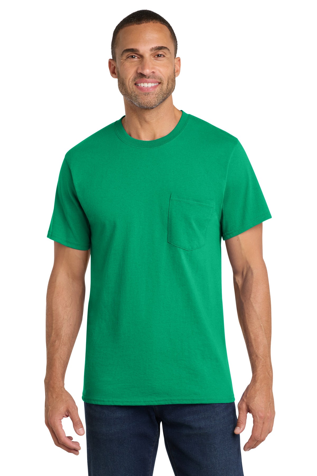 Port & Co® Core Cotton Pocket Tee. PC54P