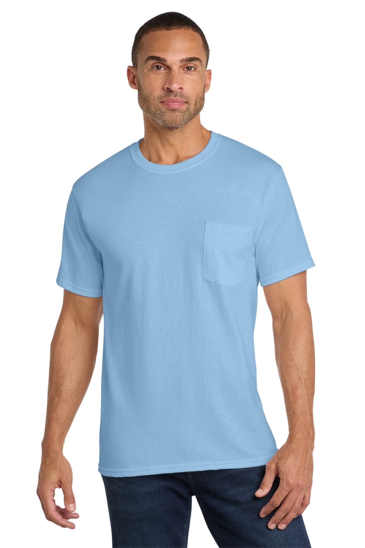 Port & Co® Core Cotton Pocket Tee. PC54P