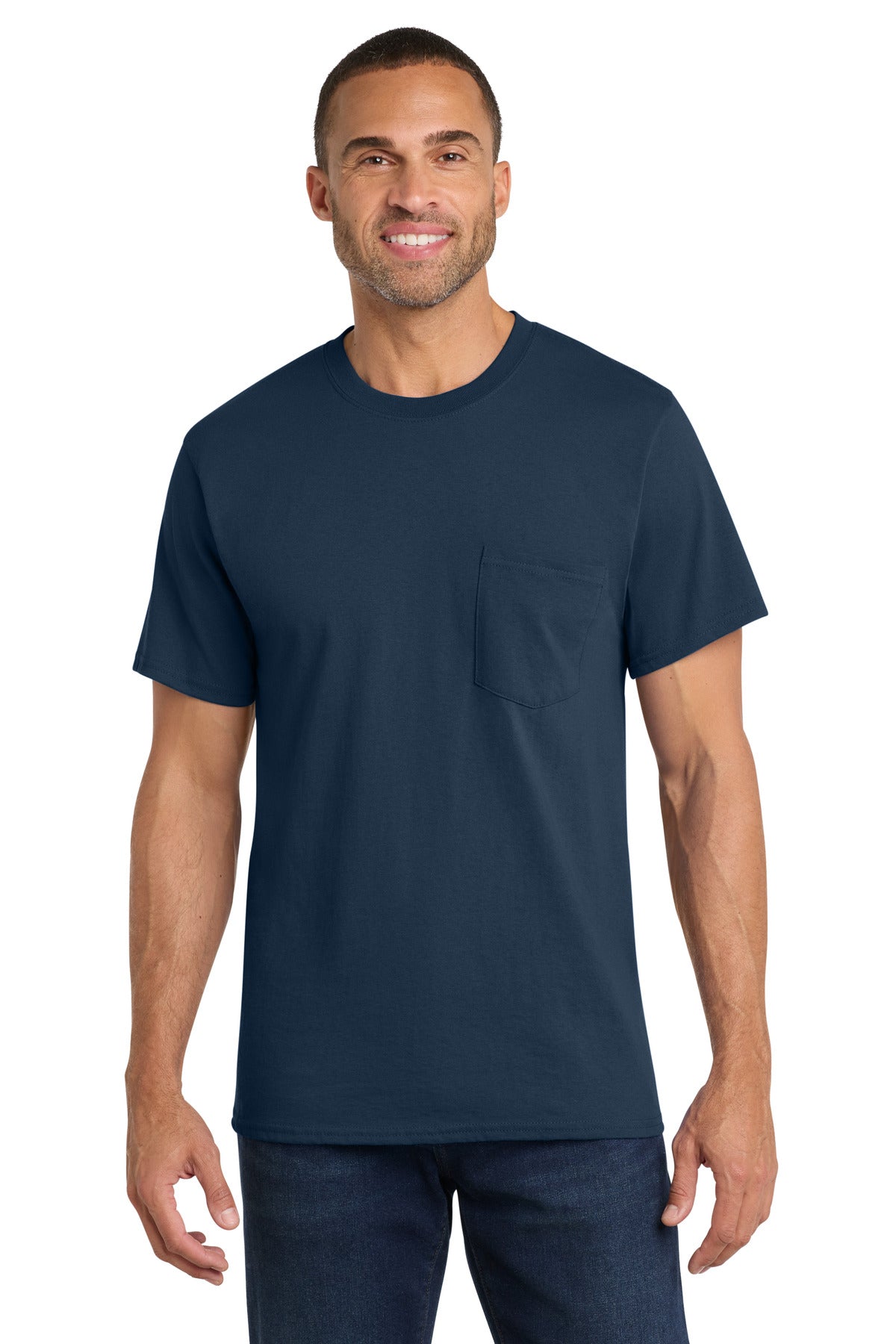Port & Co® Core Cotton Pocket Tee. PC54P