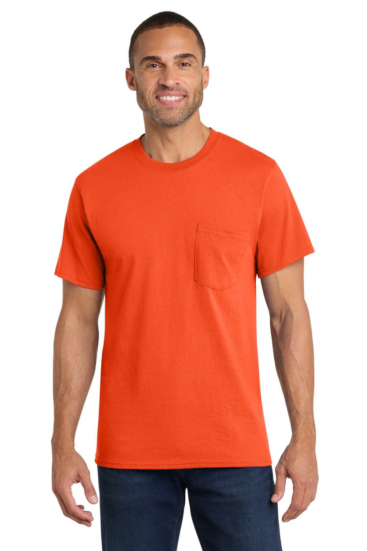 Port & Co® Core Cotton Pocket Tee. PC54P