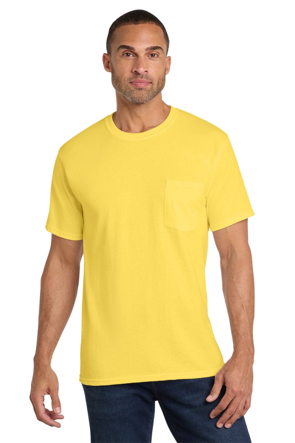 Port & Co® Core Cotton Pocket Tee. PC54P