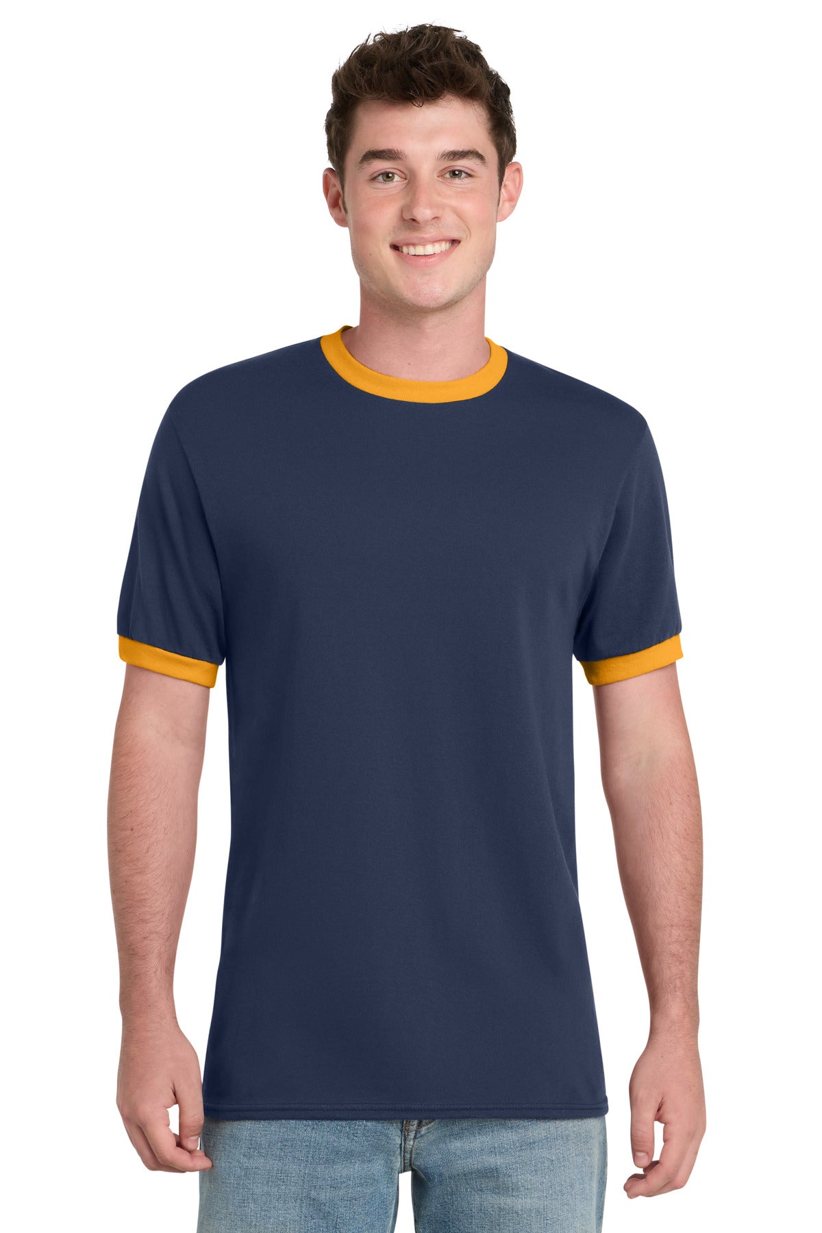 Port & Co® Core Cotton Ringer Tee.  PC54R