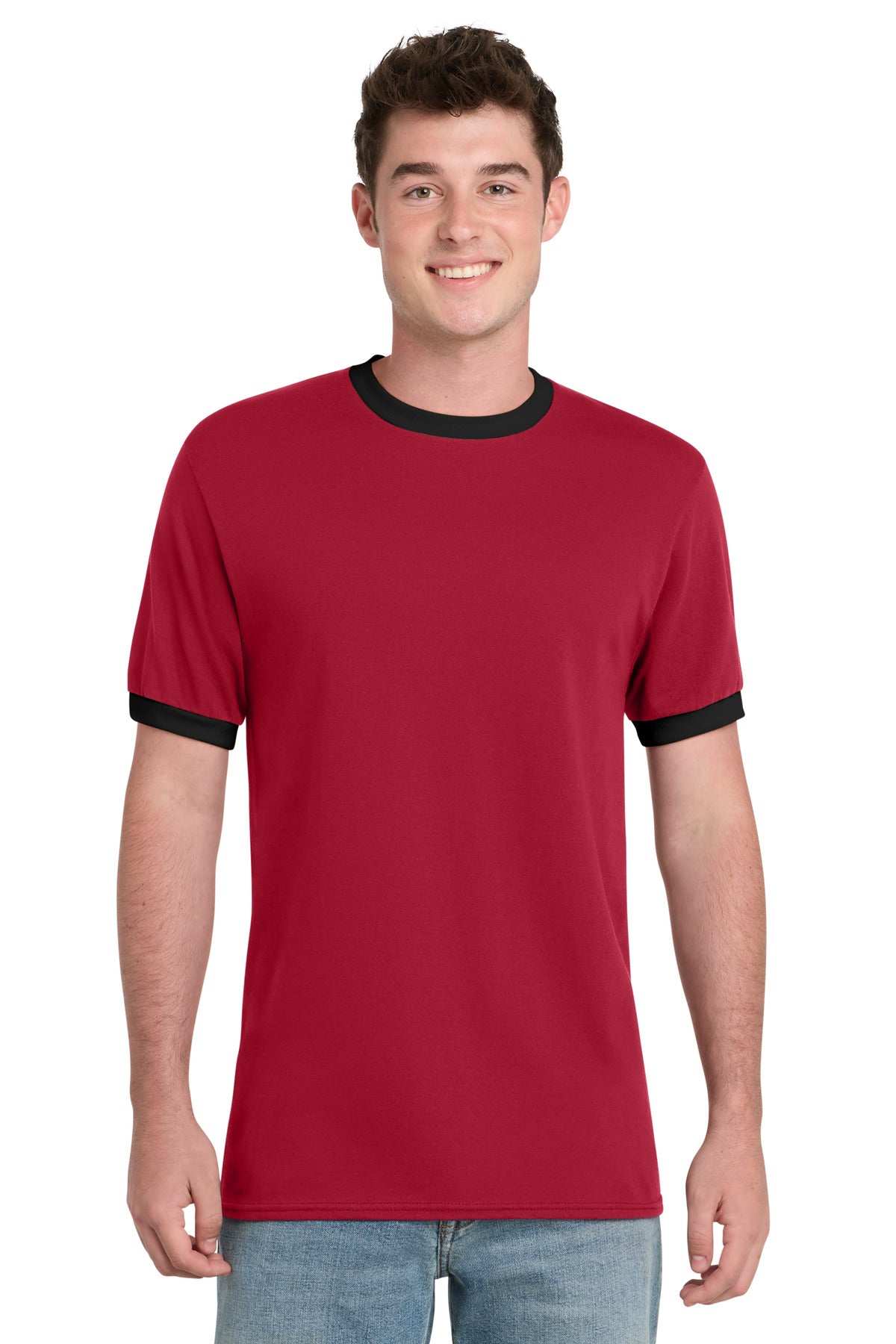 Port & Co® Core Cotton Ringer Tee.  PC54R