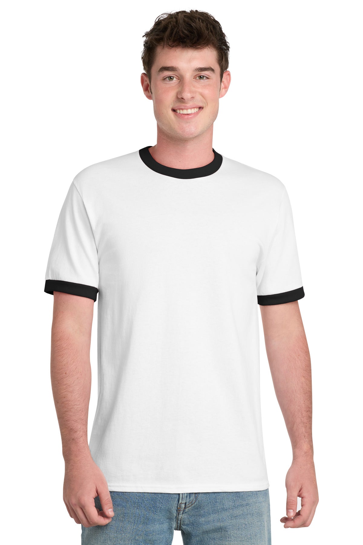 Port & Co® Core Cotton Ringer Tee.  PC54R