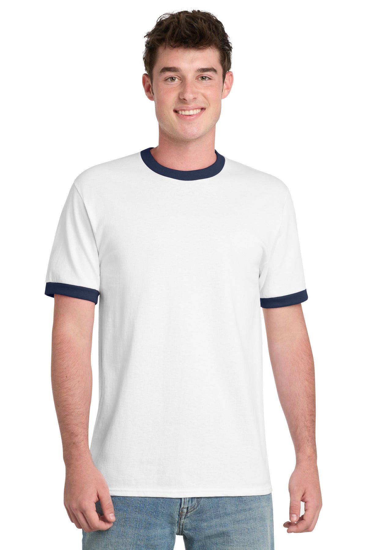 Port & Co® Core Cotton Ringer Tee.  PC54R