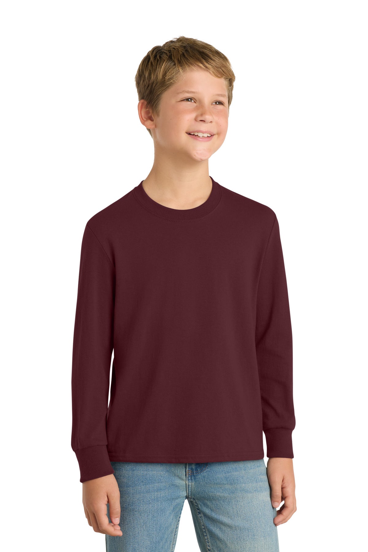Port & Co® Youth Long Sleeve Core Cotton Tee. PC54YLS