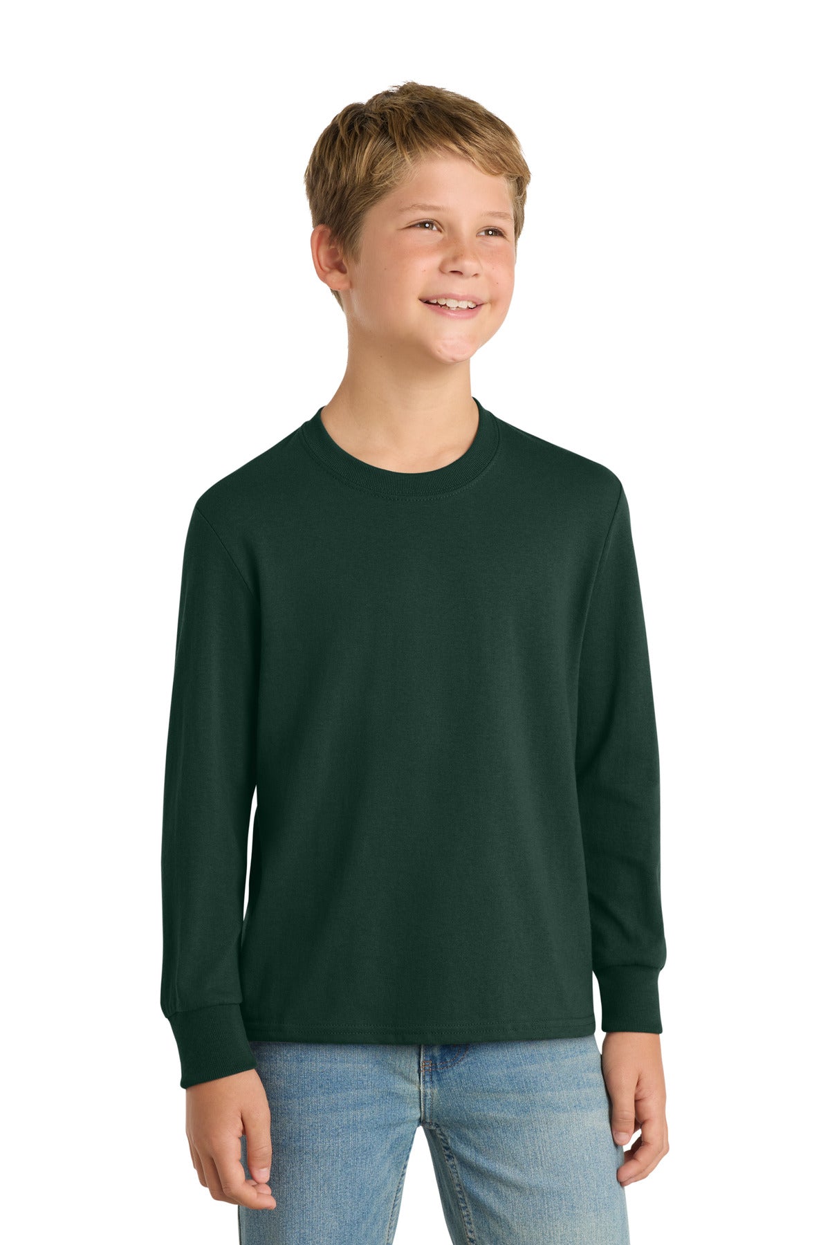 Port & Co® Youth Long Sleeve Core Cotton Tee. PC54YLS