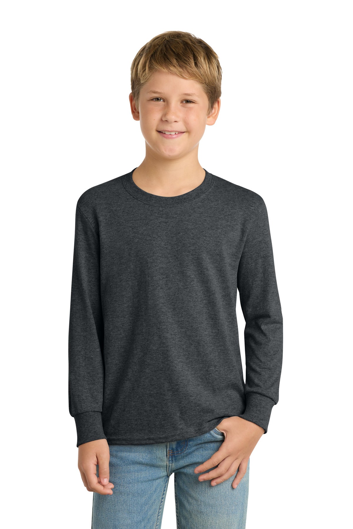Port & Co® Youth Long Sleeve Core Cotton Tee. PC54YLS