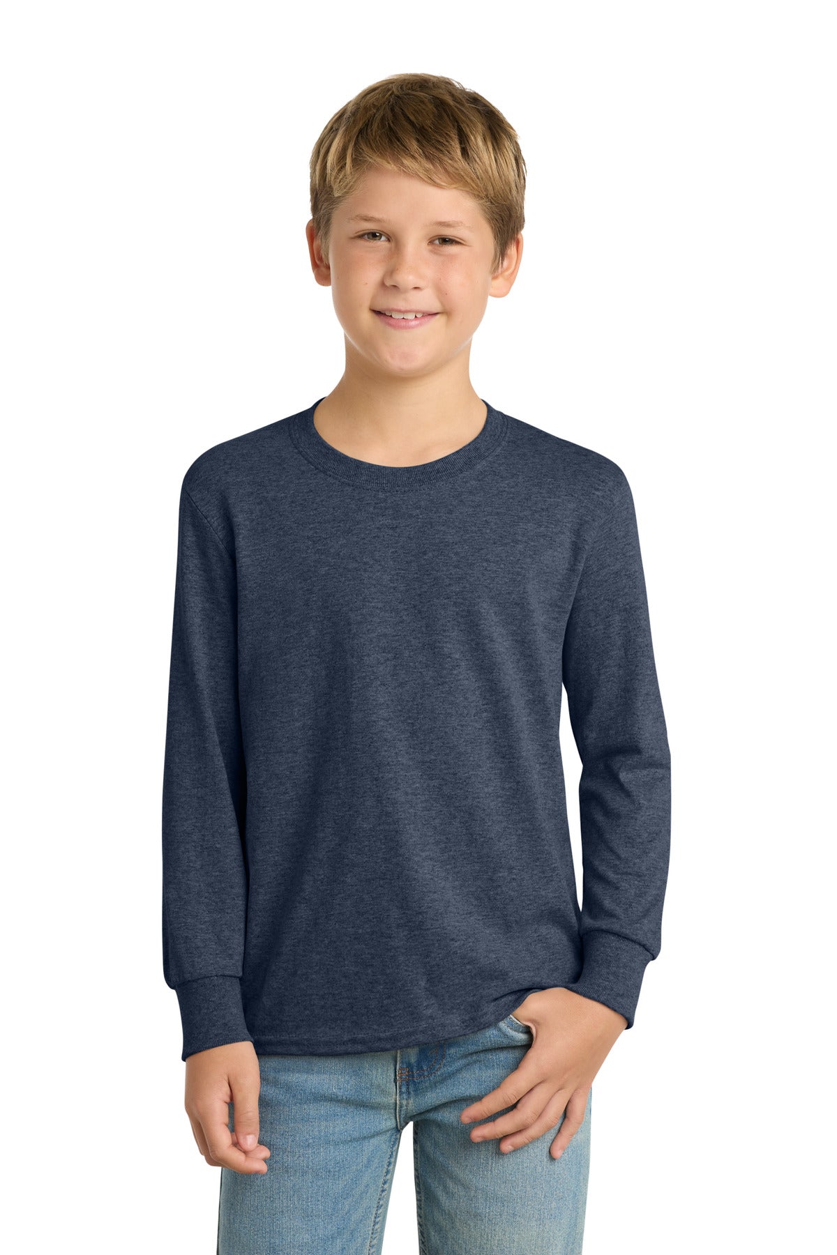 Port & Co® Youth Long Sleeve Core Cotton Tee. PC54YLS