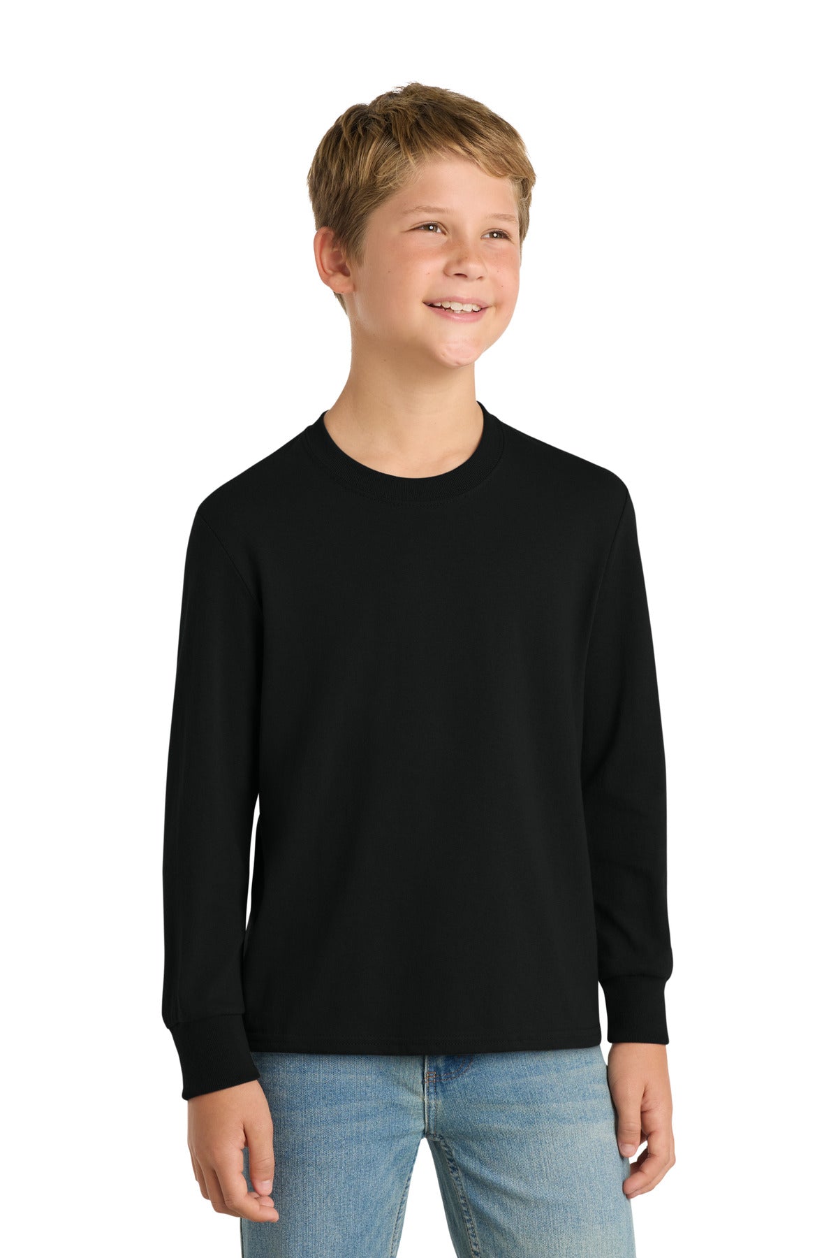 Port & Co® Youth Long Sleeve Core Cotton Tee. PC54YLS