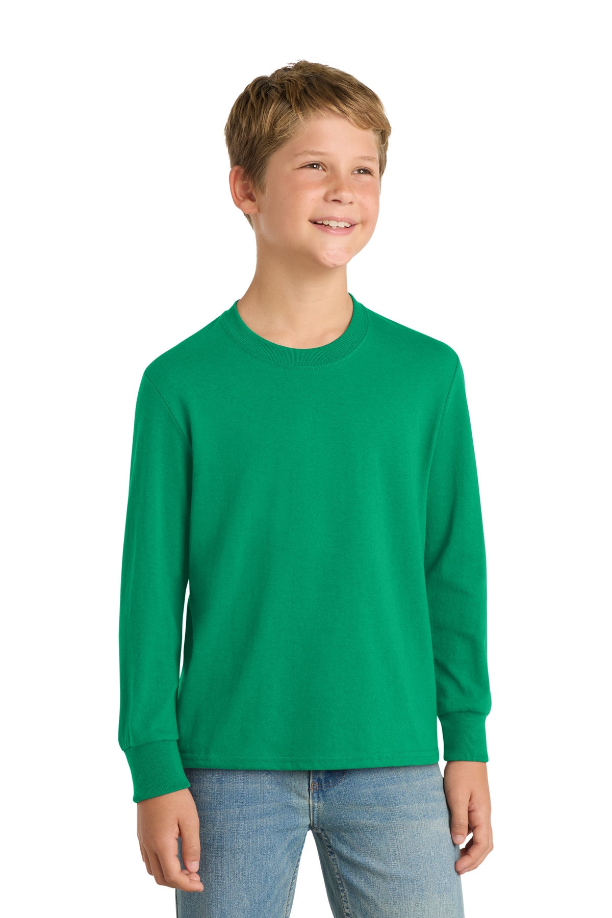 Port & Co® Youth Long Sleeve Core Cotton Tee. PC54YLS