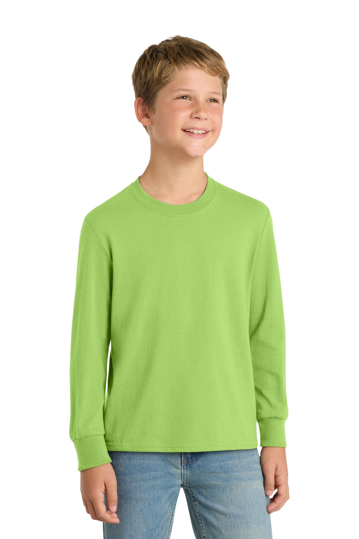 Port & Co® Youth Long Sleeve Core Cotton Tee. PC54YLS