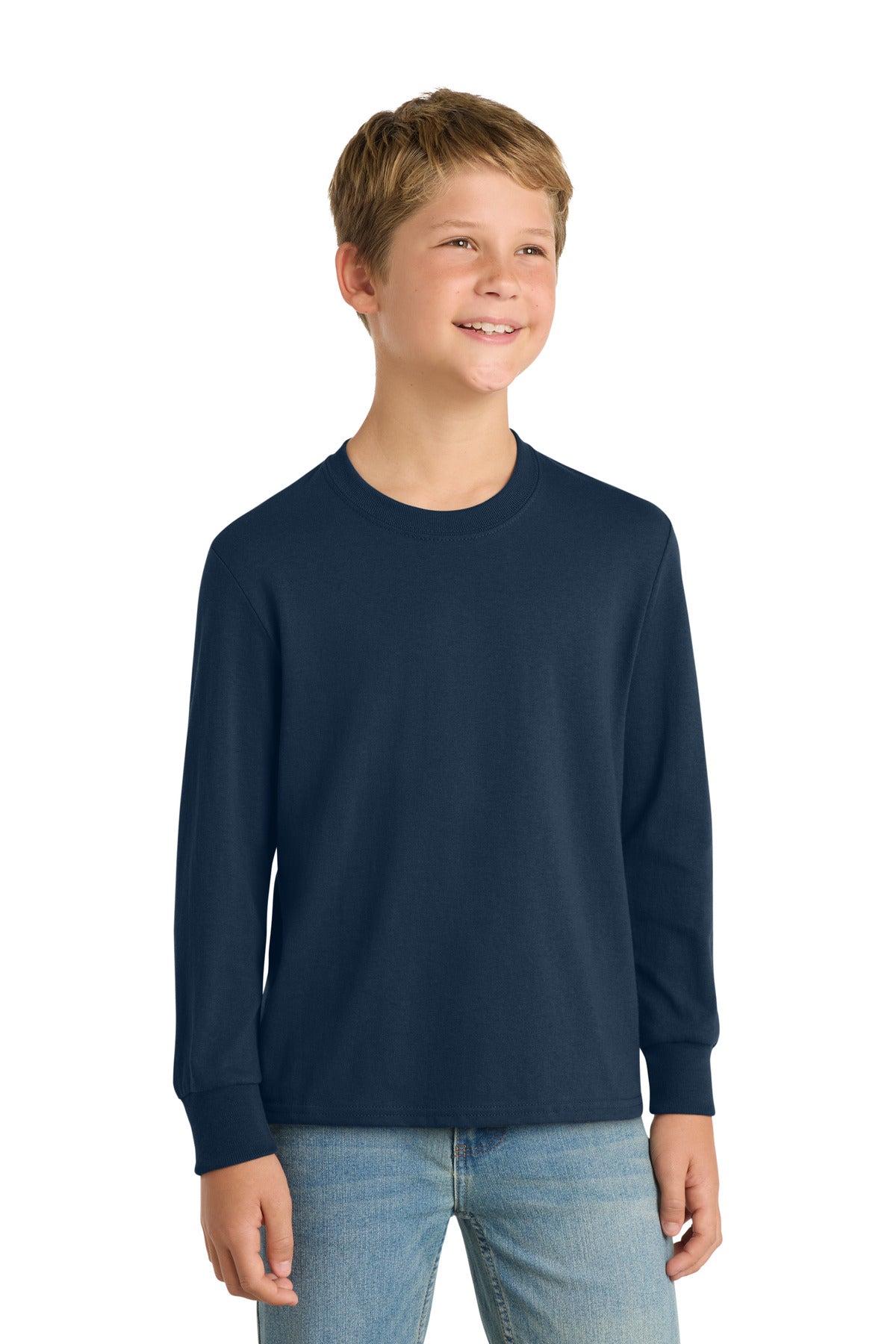 Port & Co® Youth Long Sleeve Core Cotton Tee. PC54YLS