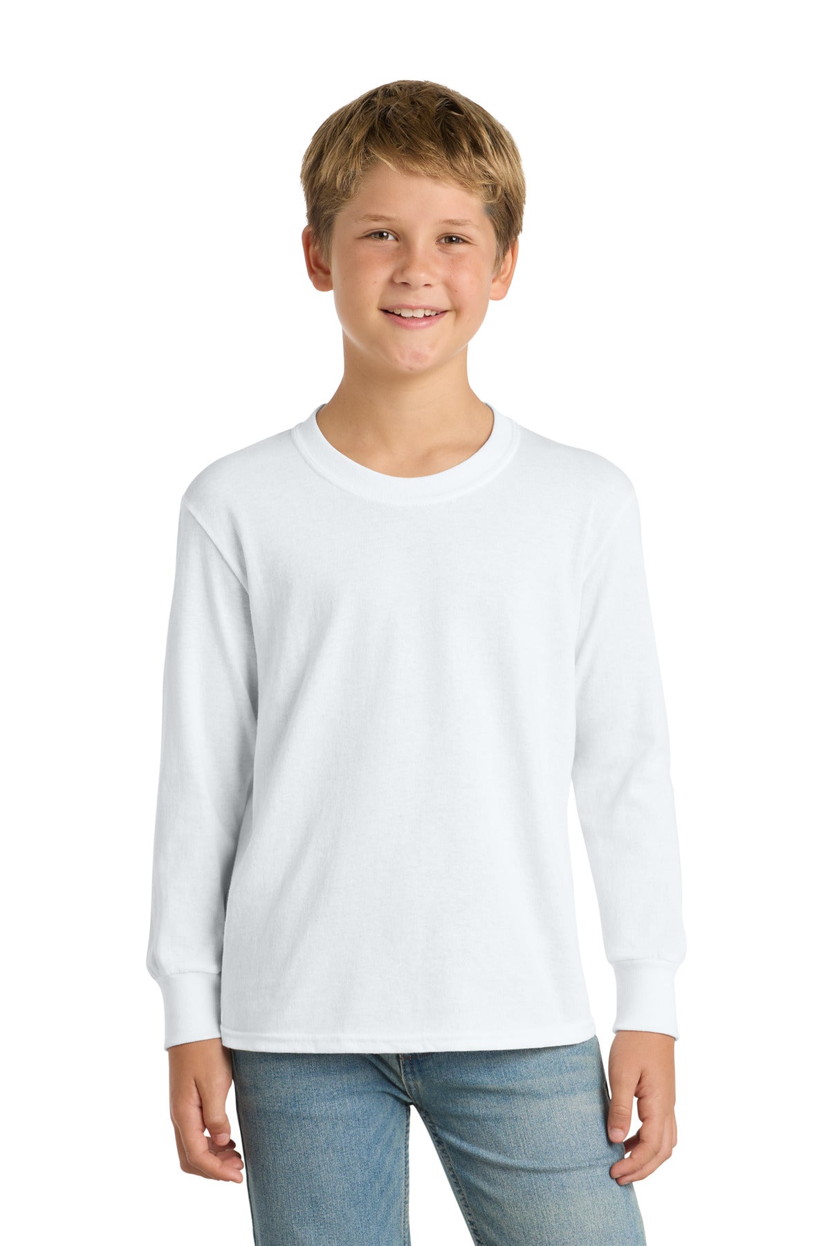 Port & Co® Youth Long Sleeve Core Cotton Tee. PC54YLS