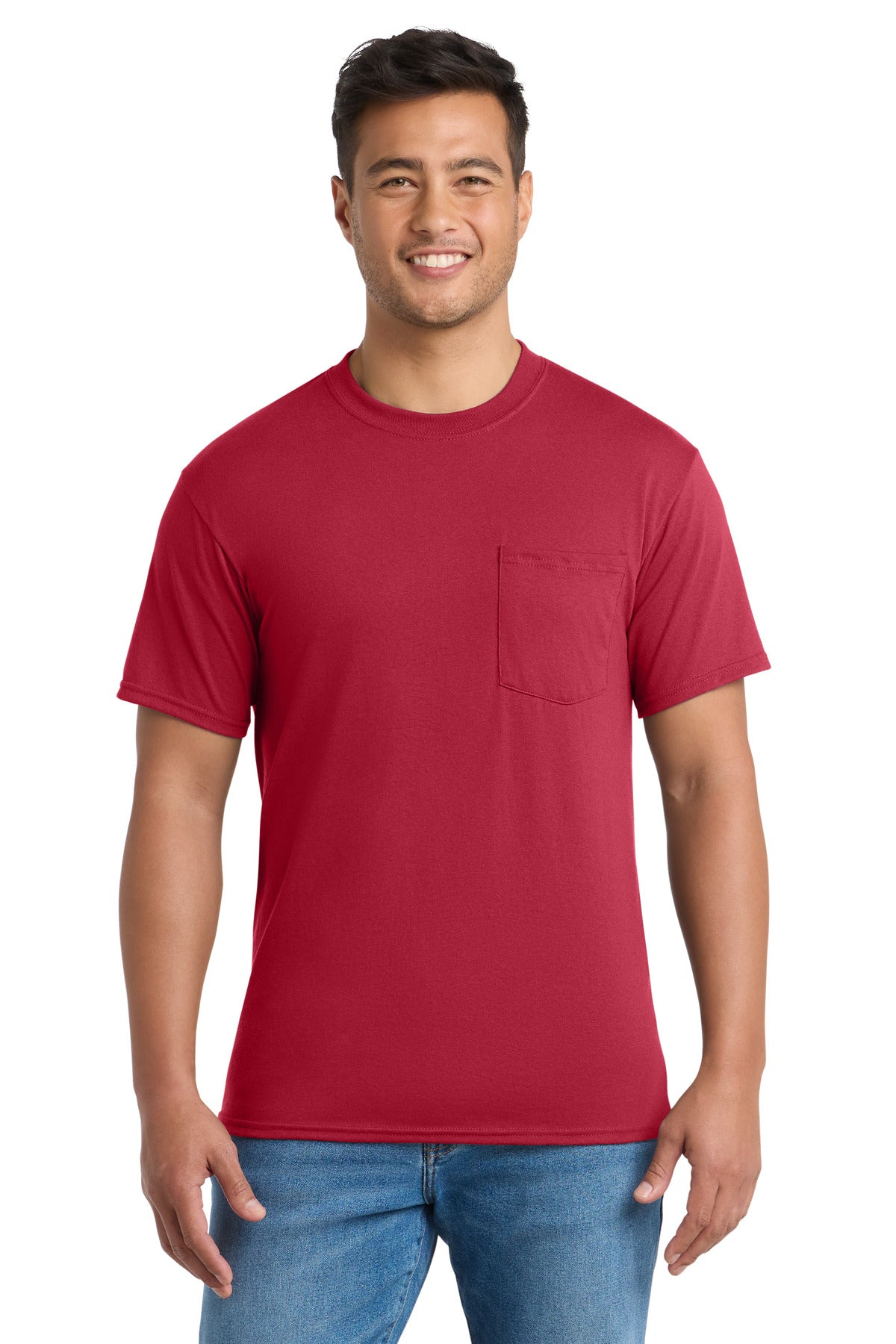 Port & Co® Tall Core Blend Pocket Tee. PC55PT