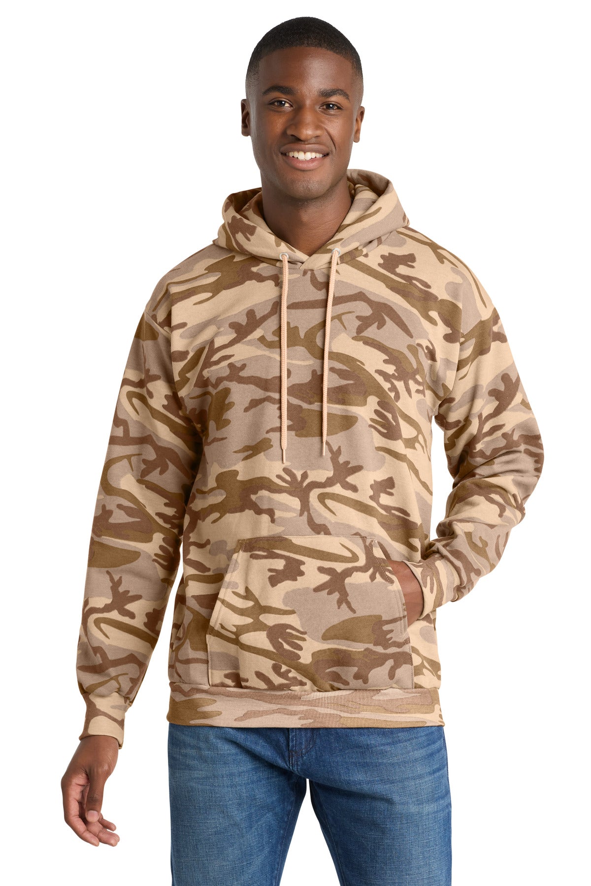 Port & Co® Core Fleece Camo Pullover Hooded Sweatshirt. PC78HC