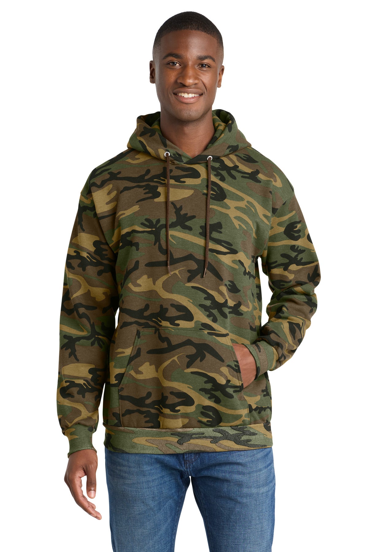 Port & Co® Core Fleece Camo Pullover Hooded Sweatshirt. PC78HC