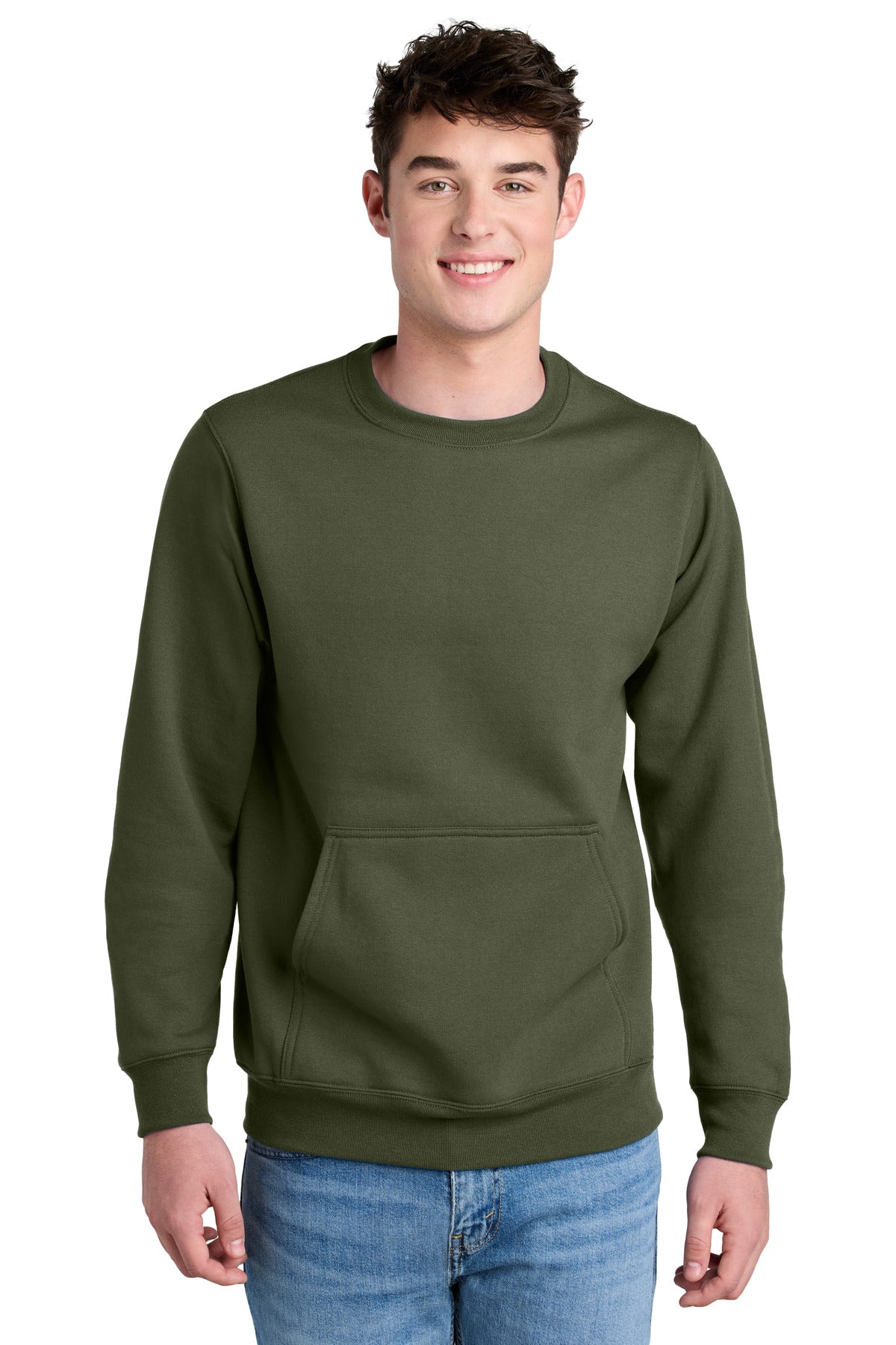 Port & Co® Core Fleece Crewneck Pocket Sweatshirt PC78PKT