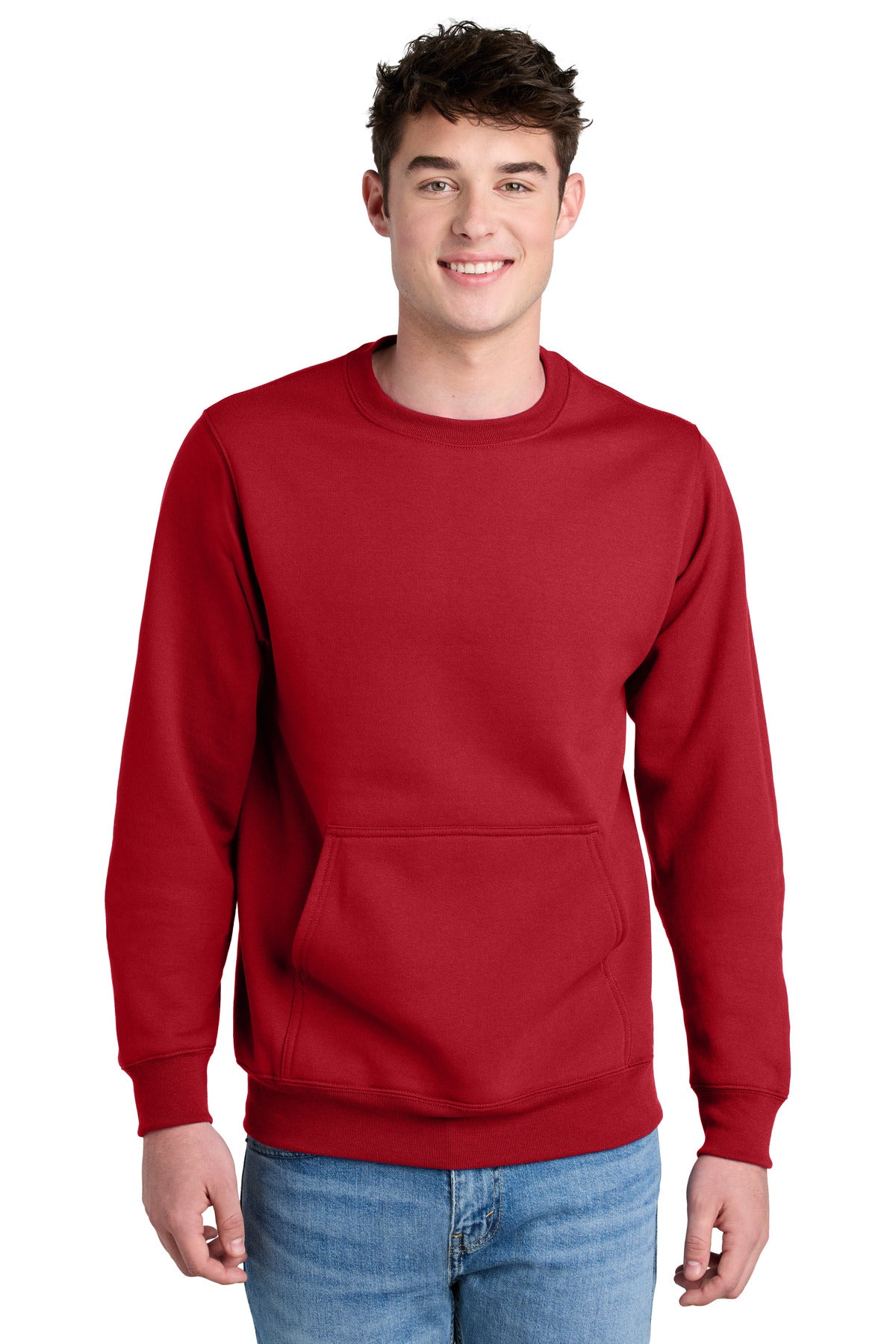 Port & Co® Core Fleece Crewneck Pocket Sweatshirt PC78PKT