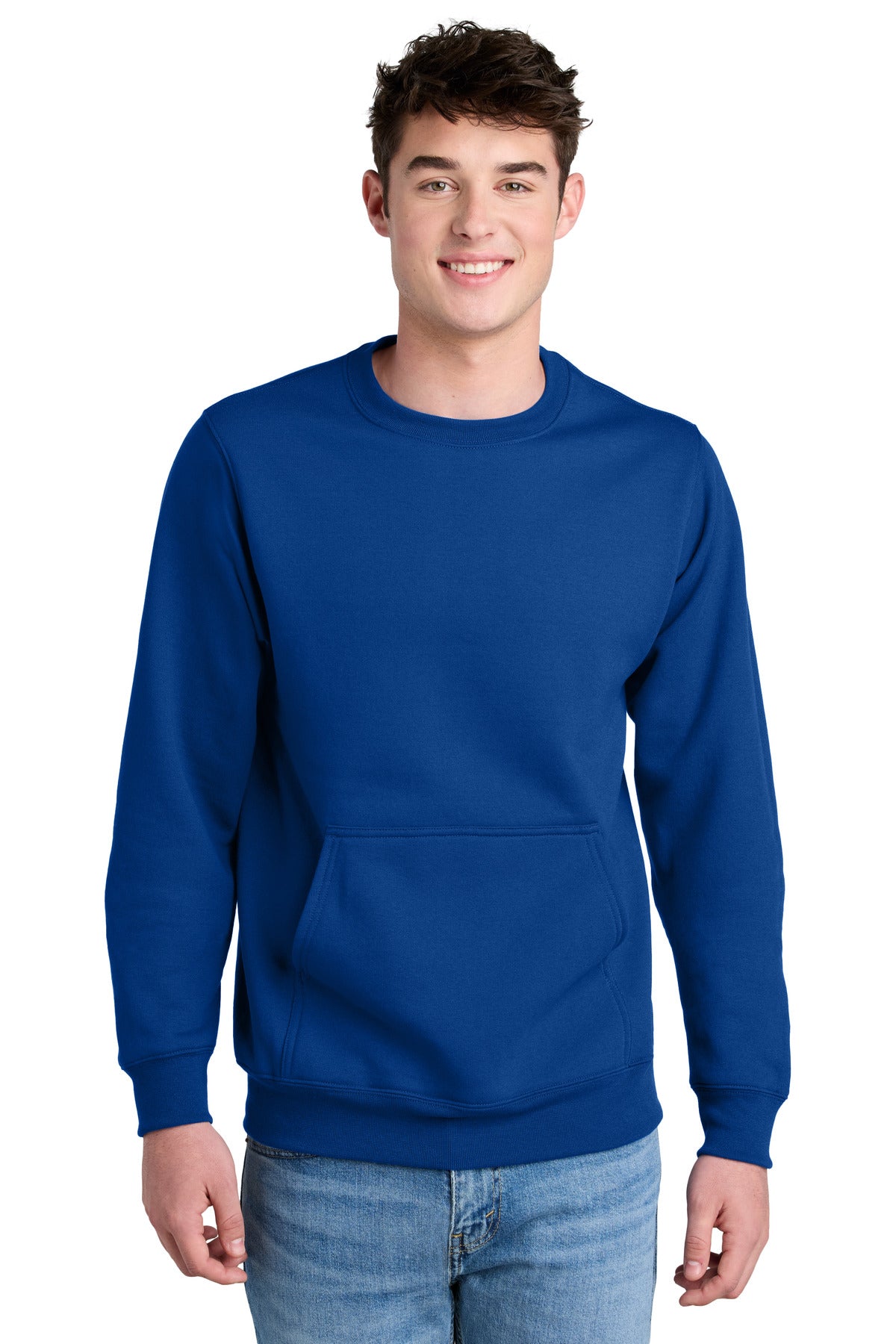 Port & Co® Core Fleece Crewneck Pocket Sweatshirt PC78PKT