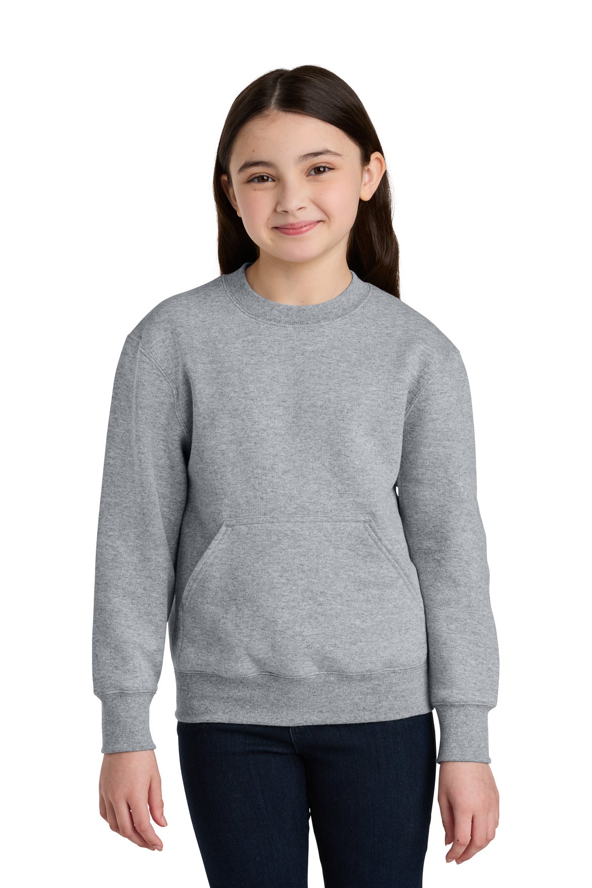 Port & Co® Youth Core Fleece Crewneck Pocket Sweatshirt PC78YPKT