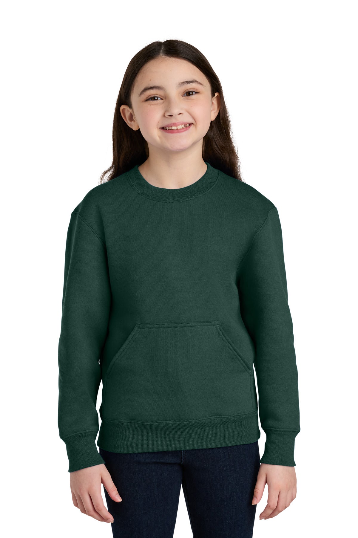 Port & Co® Youth Core Fleece Crewneck Pocket Sweatshirt PC78YPKT