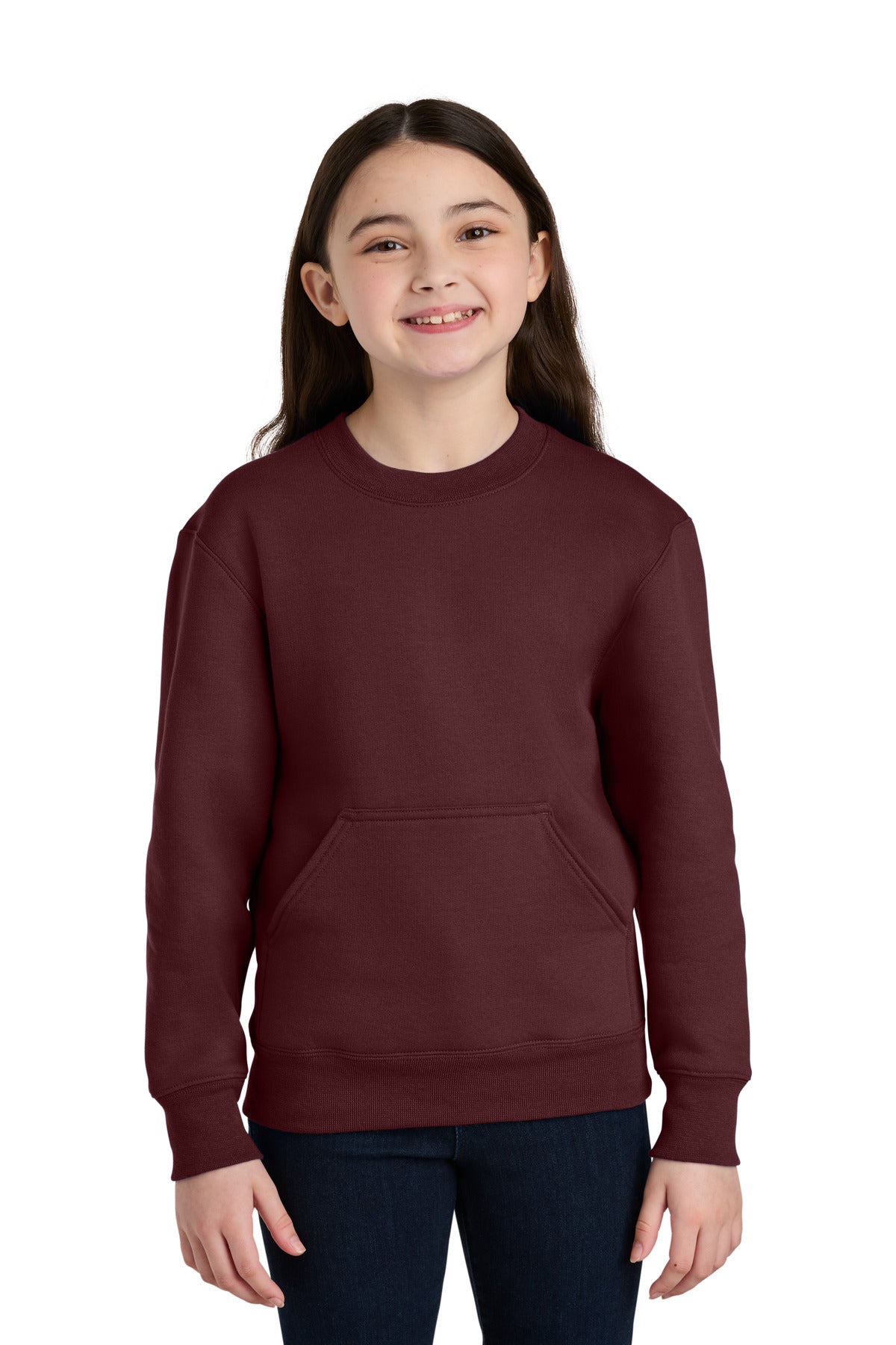 Port & Co® Youth Core Fleece Crewneck Pocket Sweatshirt PC78YPKT